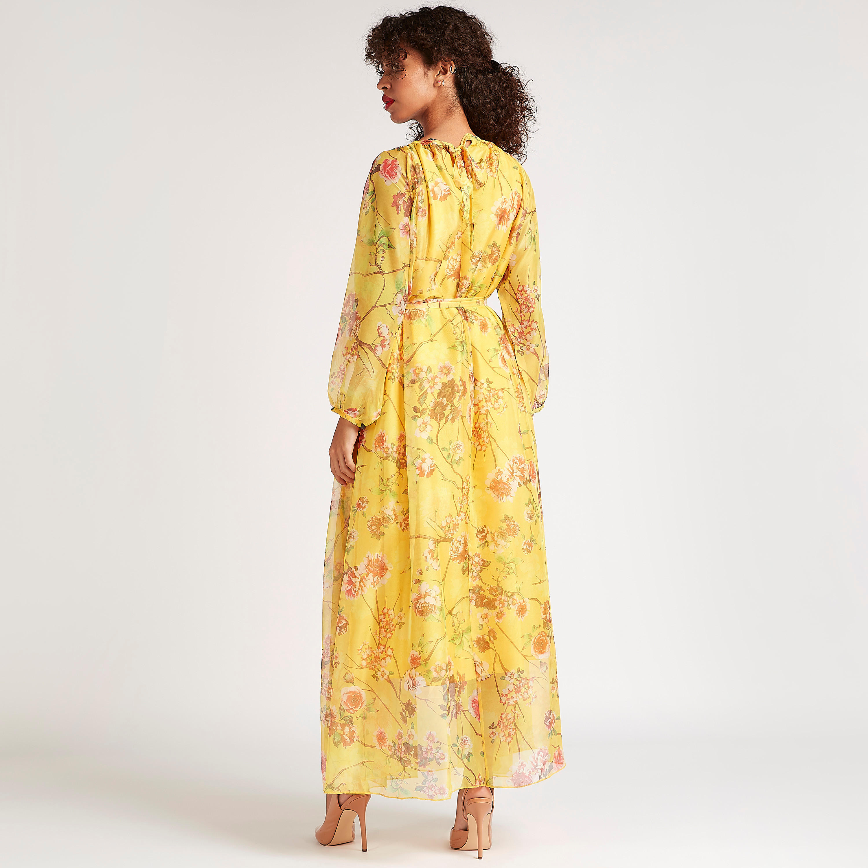 فستان طويل إيه لاين بطبعات أزهار وحزام رباط من آيكونيك-women-clothing-dresses-image-4