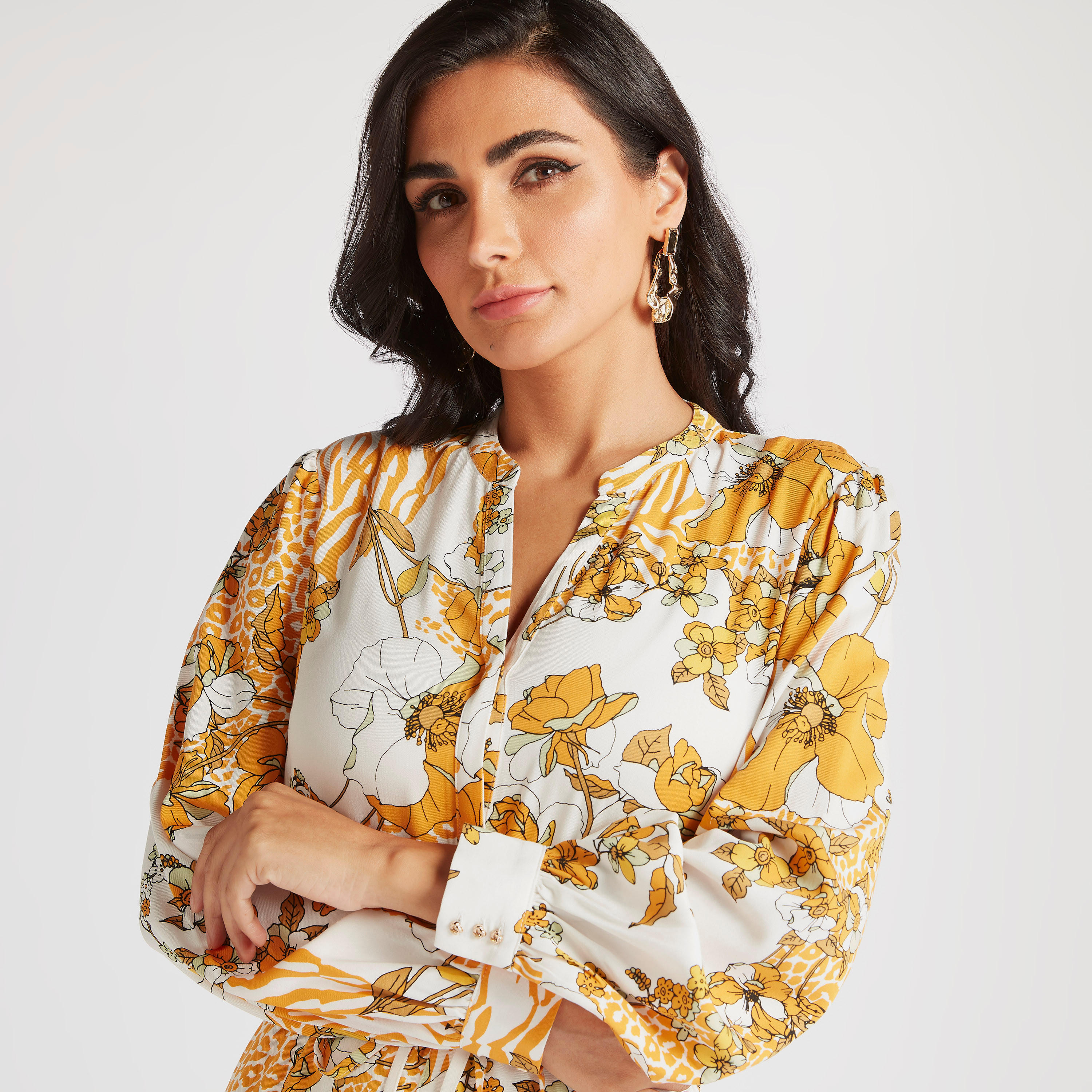 فستان طويل إيه لاين بطبعات أزهار وأربطة خصر من آيكونيك-women-clothing-dresses-image-6