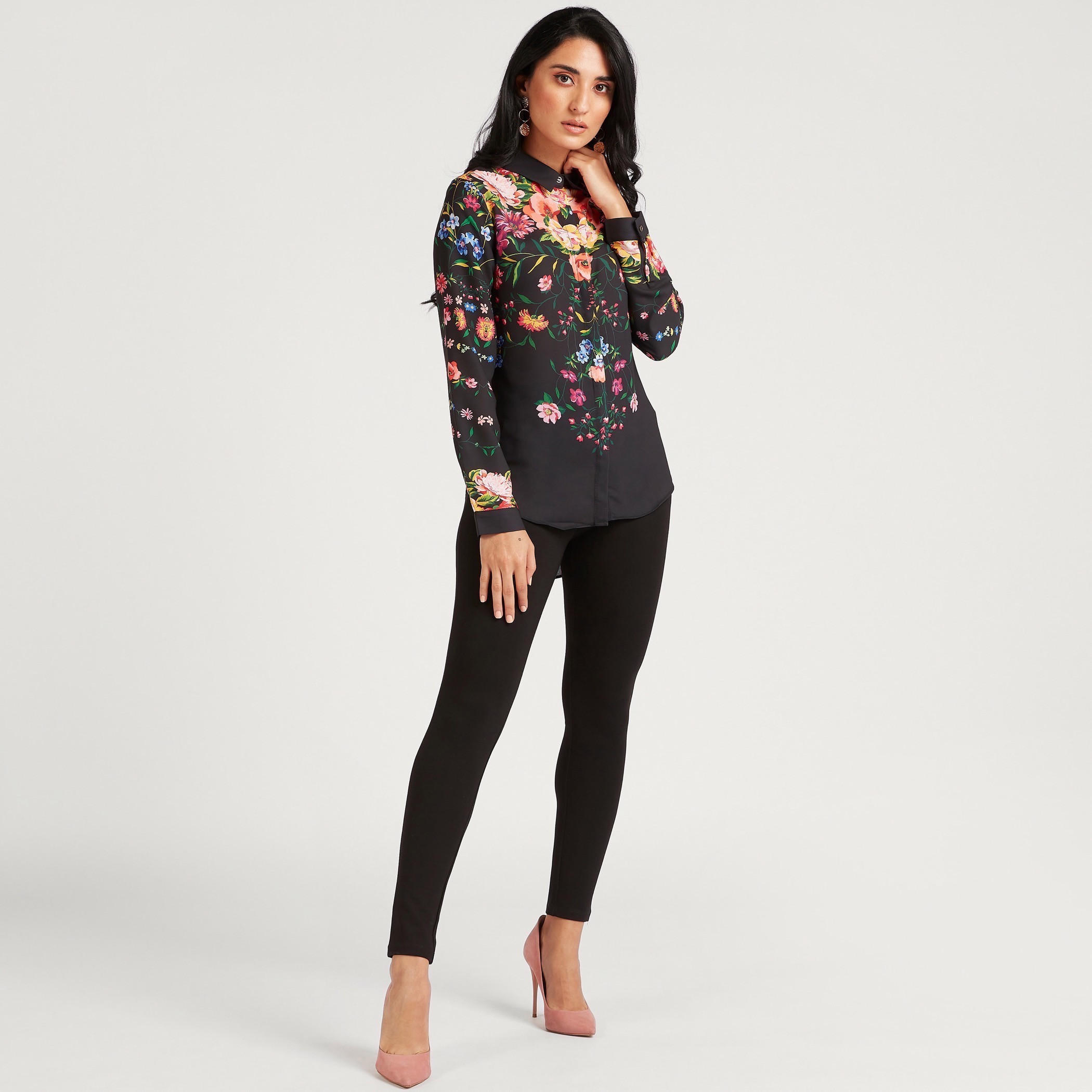 قميص بأكمام طويلة وطبعات زهرية من آيكونيك-women-clothing-shirtsandblouses-shirts-image-2