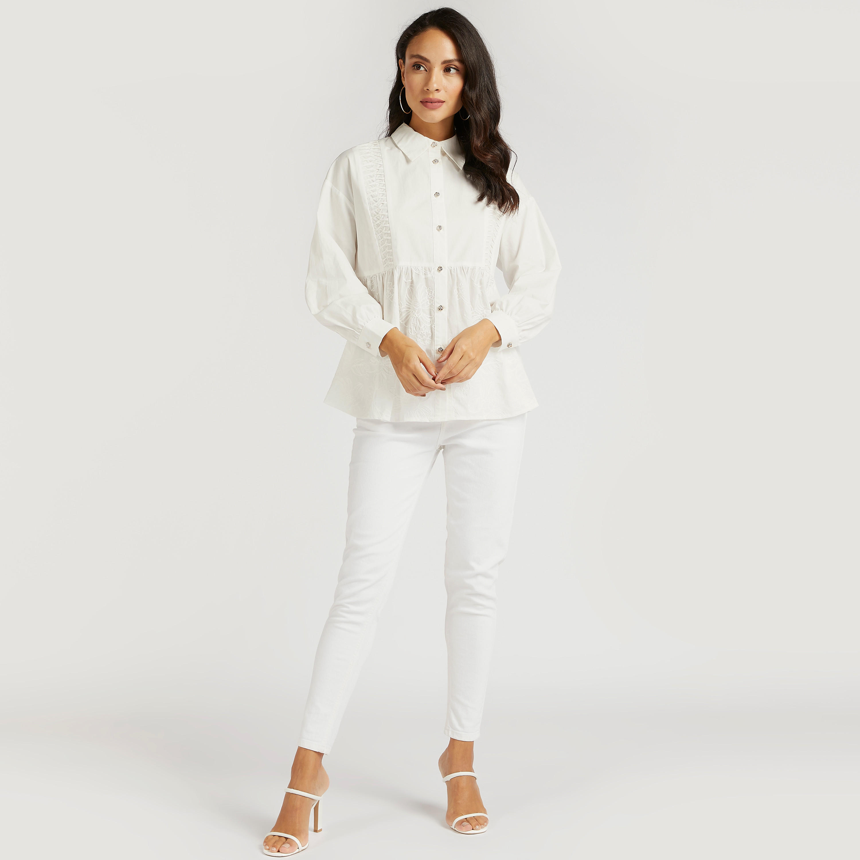 قميص مطرّز بأكمام طويلة من آيكونيك-women-clothing-shirtsandblouses-shirts-image-3