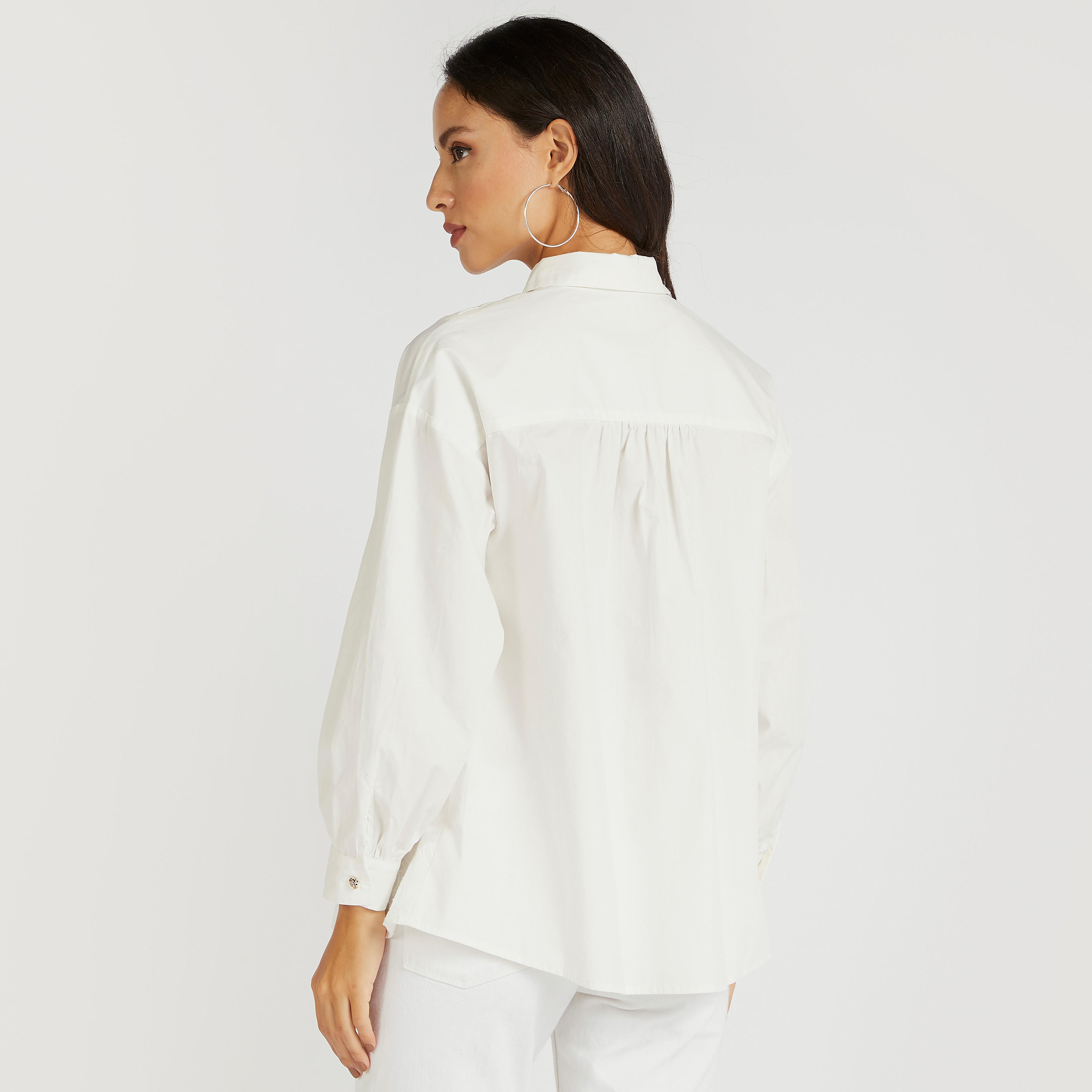 قميص مطرّز بأكمام طويلة من آيكونيك-women-clothing-shirtsandblouses-shirts-image-1