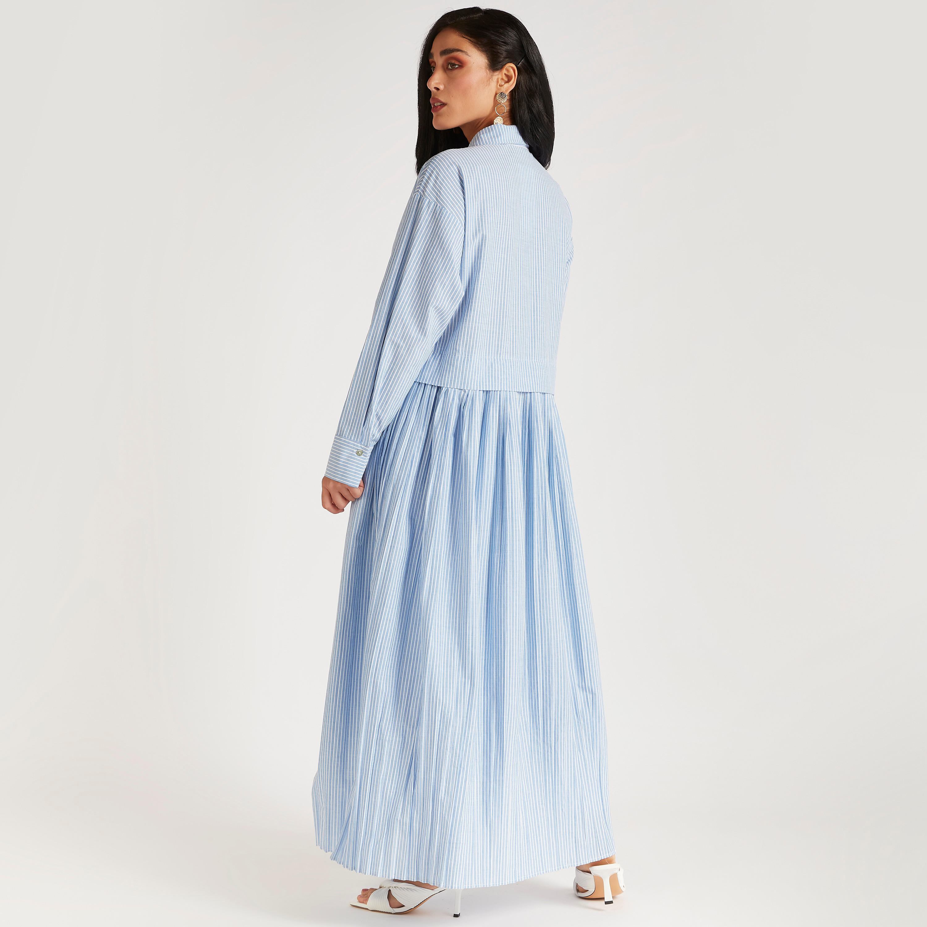 فستان قميص طويل مخطّط بأكمام طويلة من آيكونيك-women-clothing-dresses-image-4
