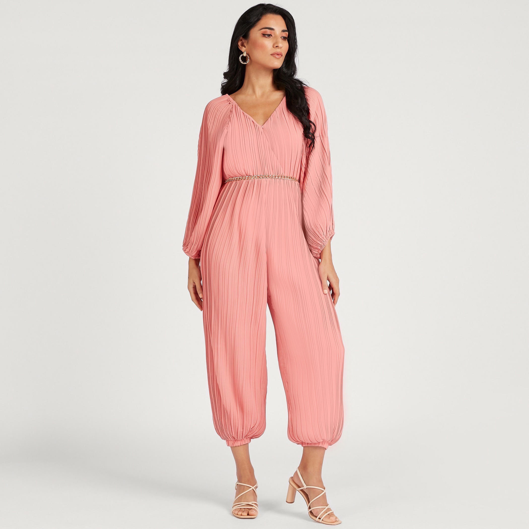 Iconic Pleated Jumpsuit with Long Sleeves-women-clothing-jumpsuits-image-1