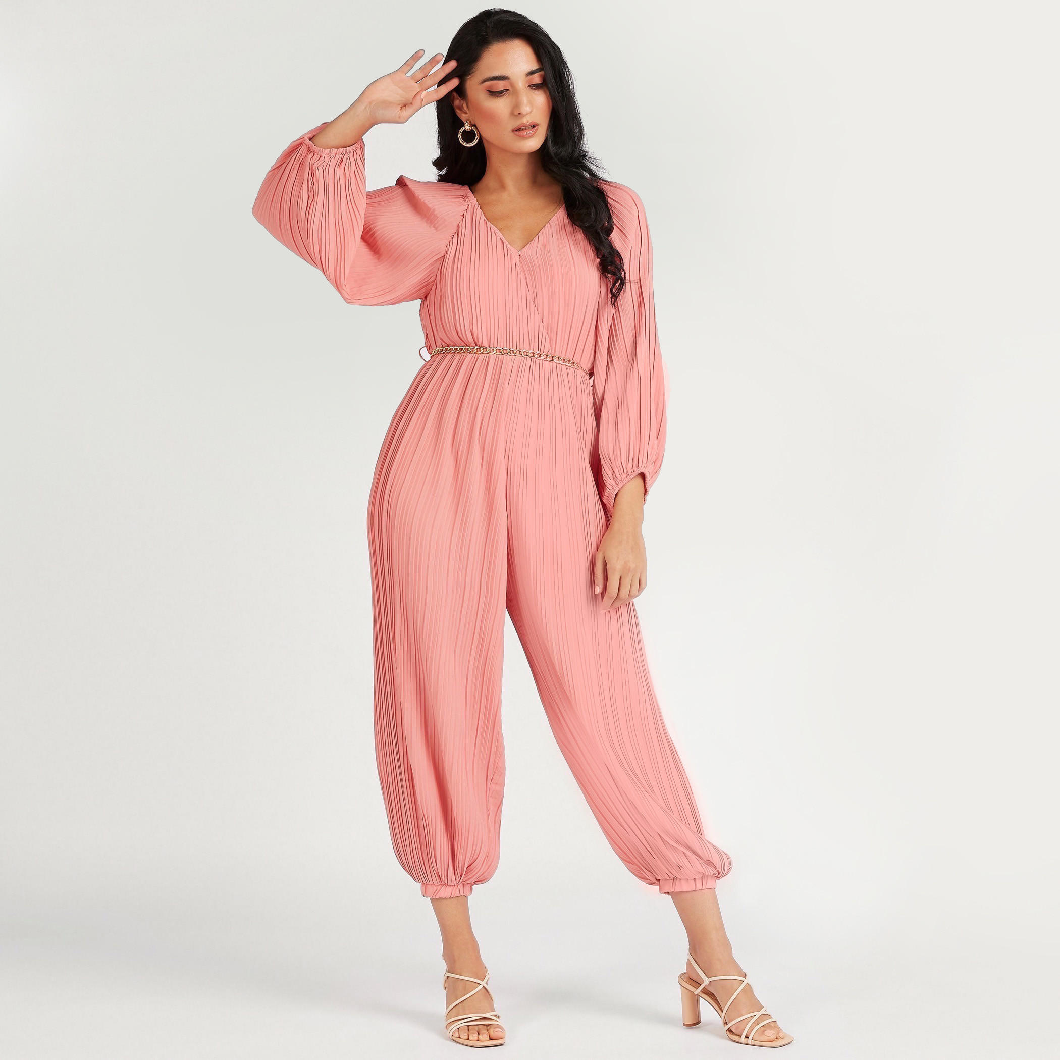 Iconic Pleated Jumpsuit with Long Sleeves-women-clothing-jumpsuits-image-2