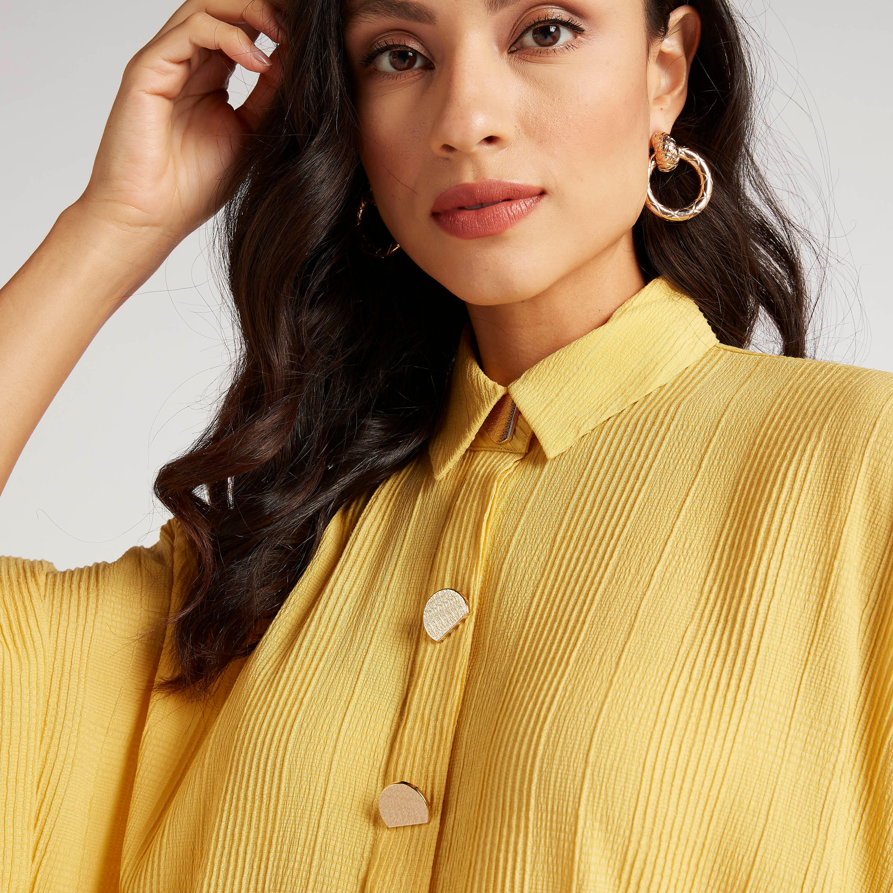 فستان قميص قفطان ميدي بارز الملمس بأطراف غير مستوية من آيكونيك-women-clothing-dresses-image-5