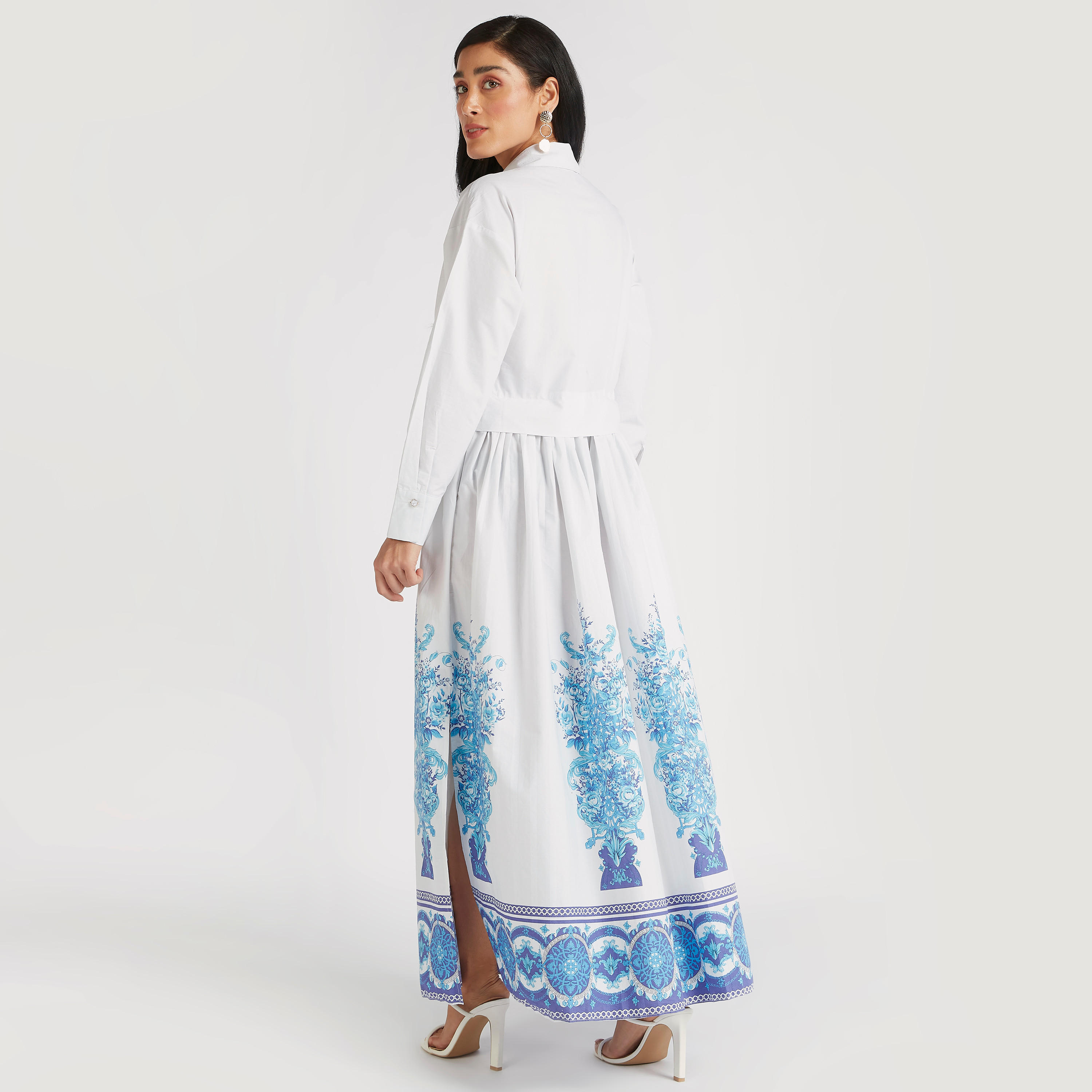 فستان قميص طويل بطبعات وجيوب وفتحة جانبيّة من آيكونيك-women-clothing-dresses-image-4