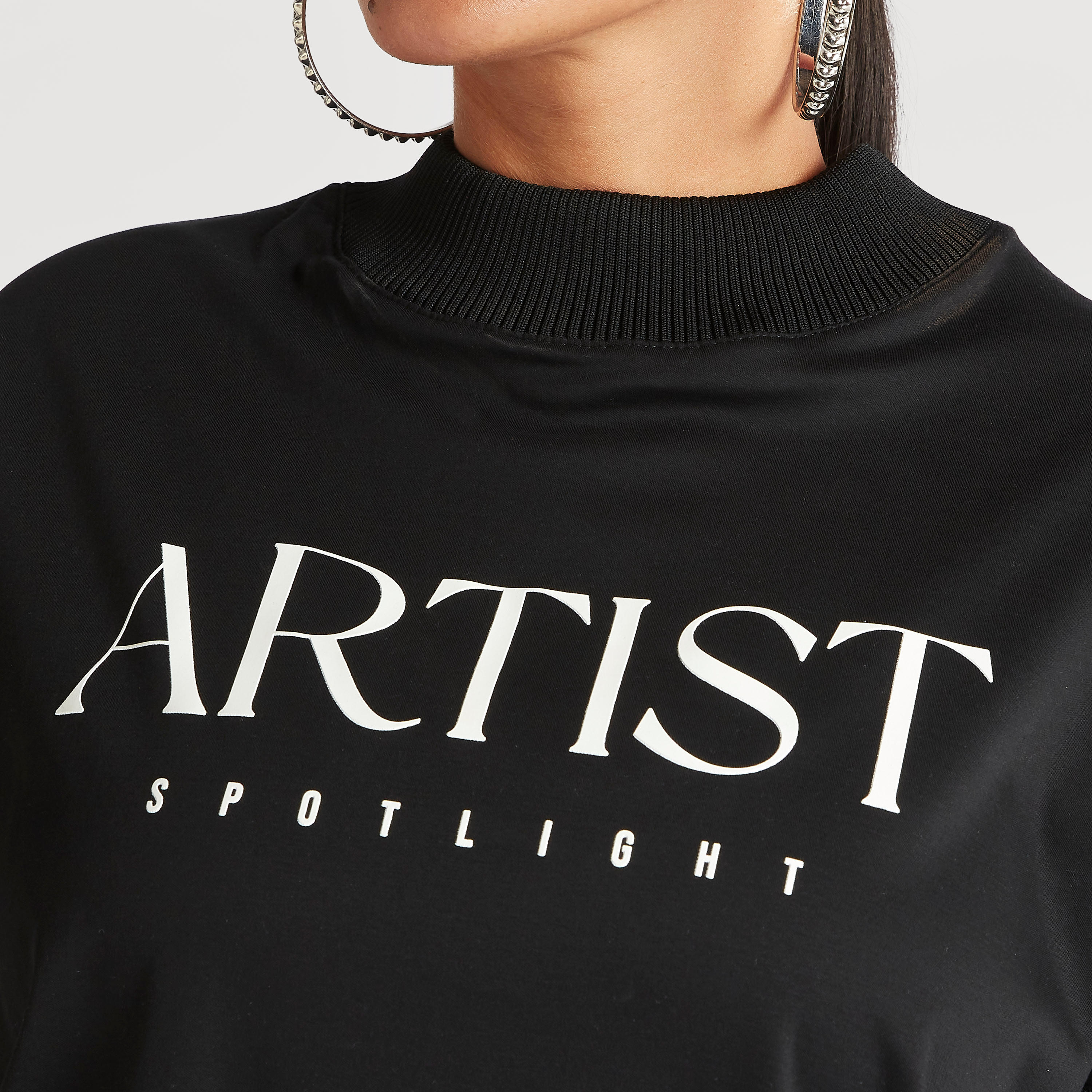Iconic Text Print Crew Neck T-shirt with Short Sleeves-women-clothing-tshirts-image-3