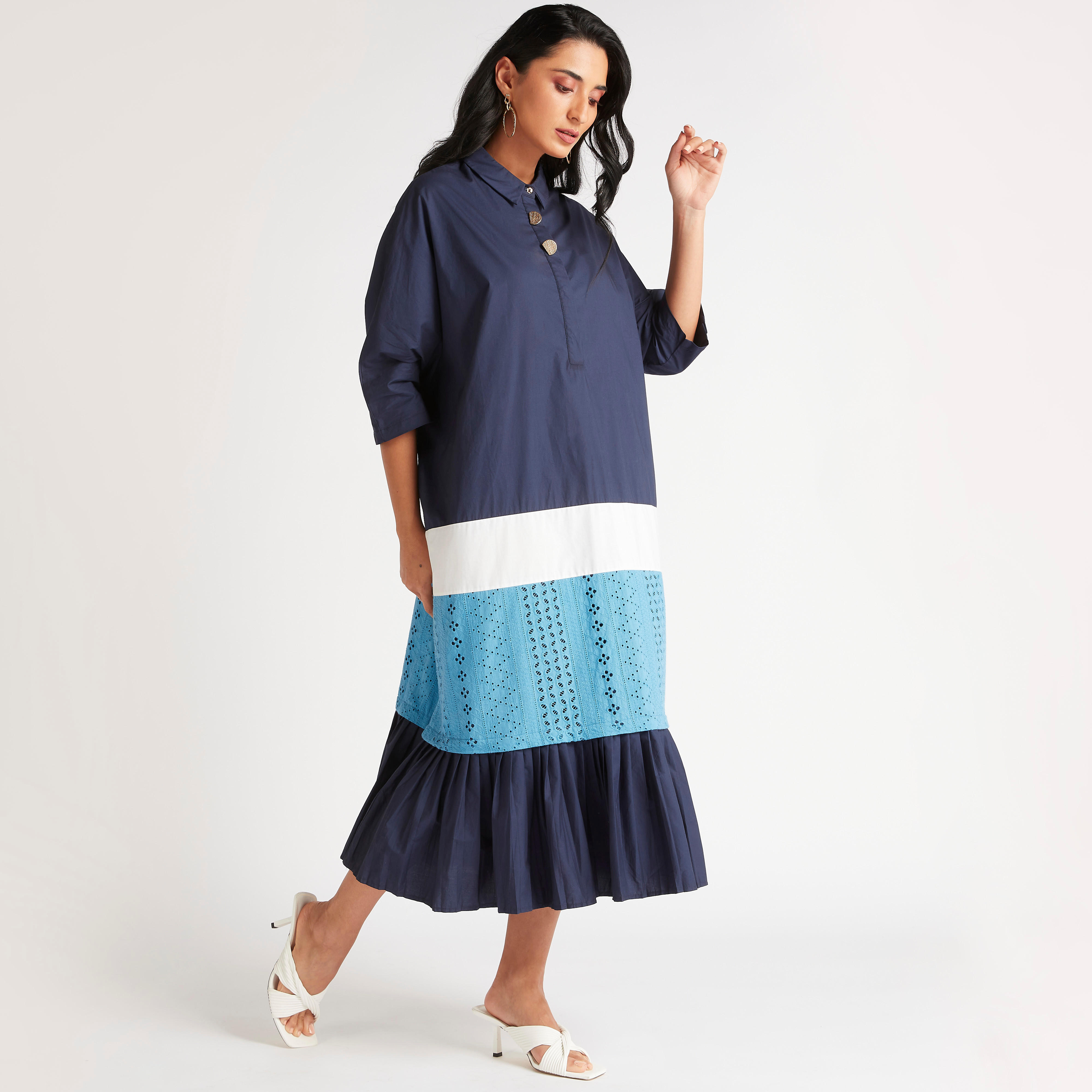 فستان كتل ألوان بياقة عادية وتطريز-women-clothing-dresses-image-3