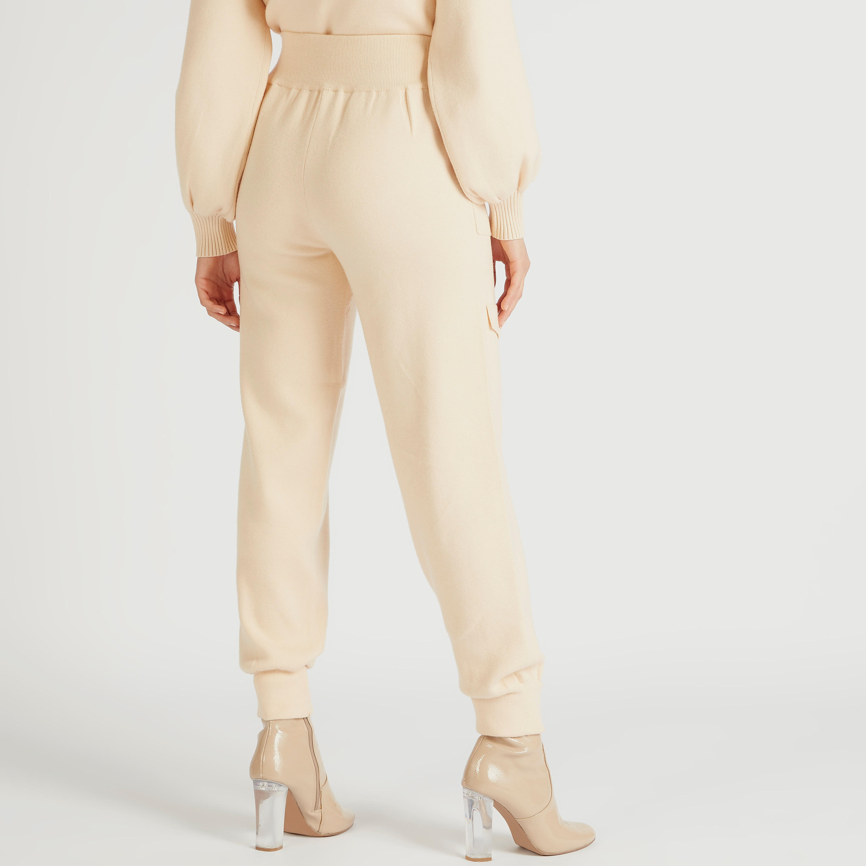 Iconic Slim Fit Solid Cargo Joggers with Drawstring Closure-women-clothing-bottoms-joggers-image-4