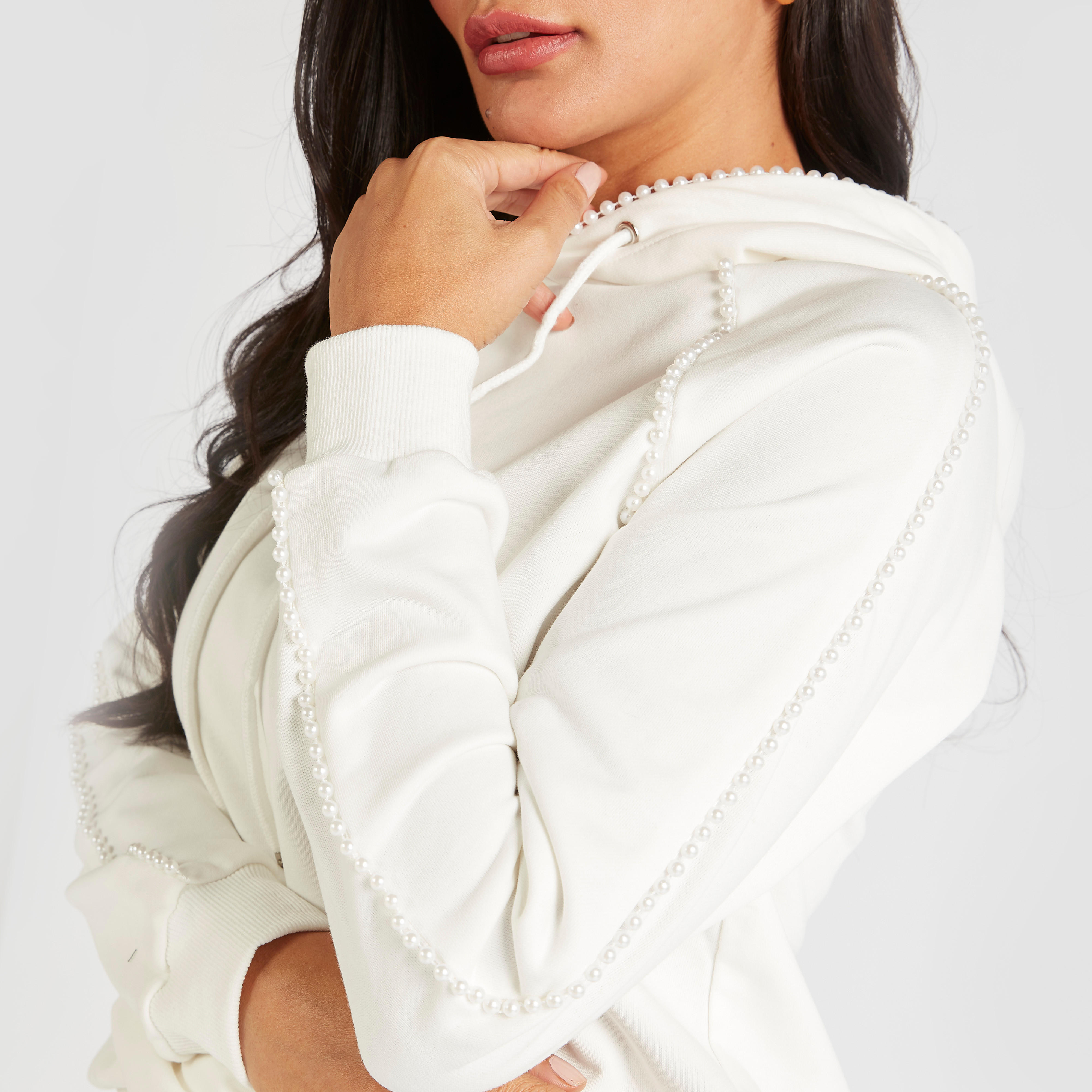 سويت شيرت بقبّعة وأكمام طويلة وتفاصيل لؤلؤ من آيكونيك-women-winterwear-hoodiesandsweatshirts-sweatshirts-image-3