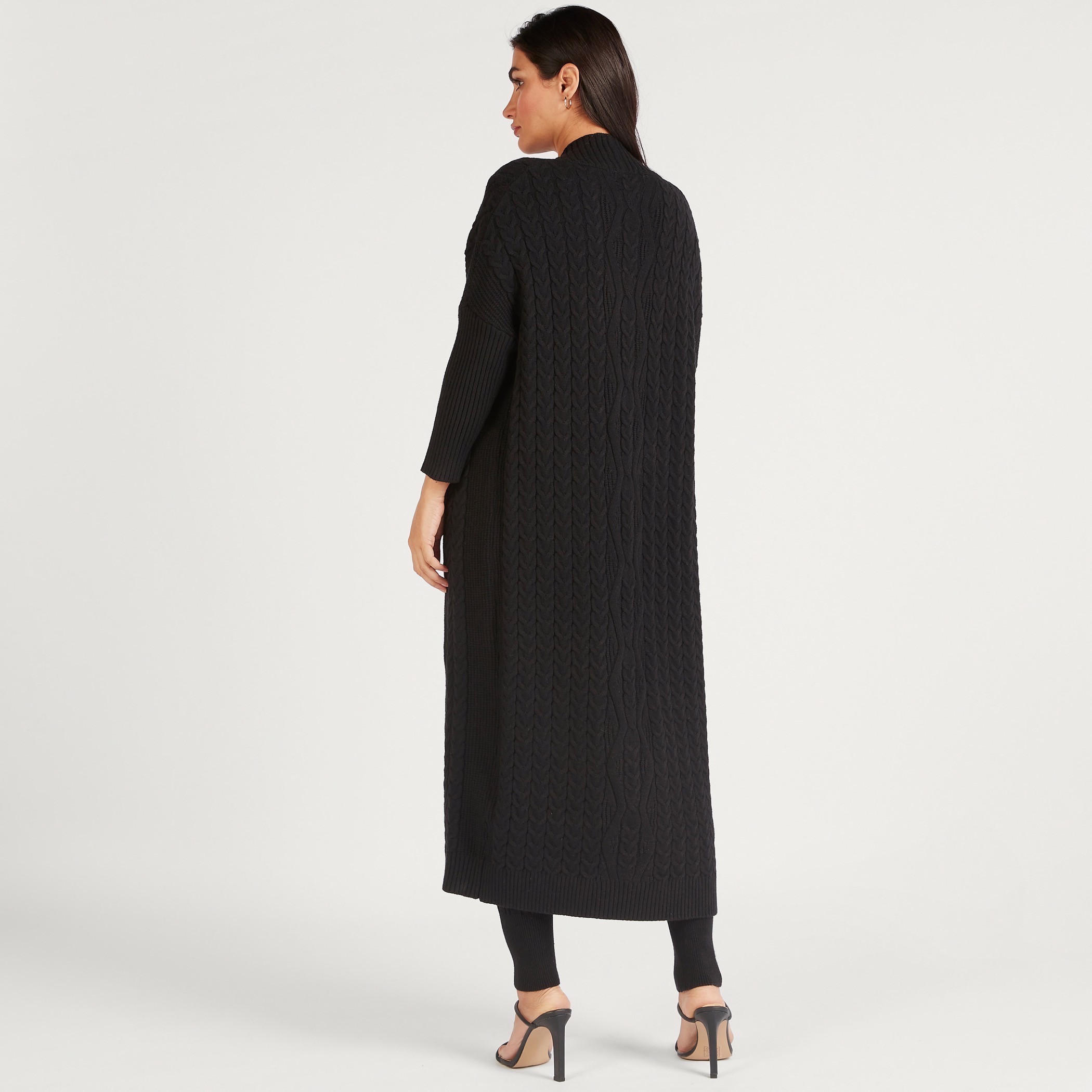 Iconic Textured Open Front Cardigan with Long Sleeves-women-winterwear-cardigansandjumpers-cardigans-image-4