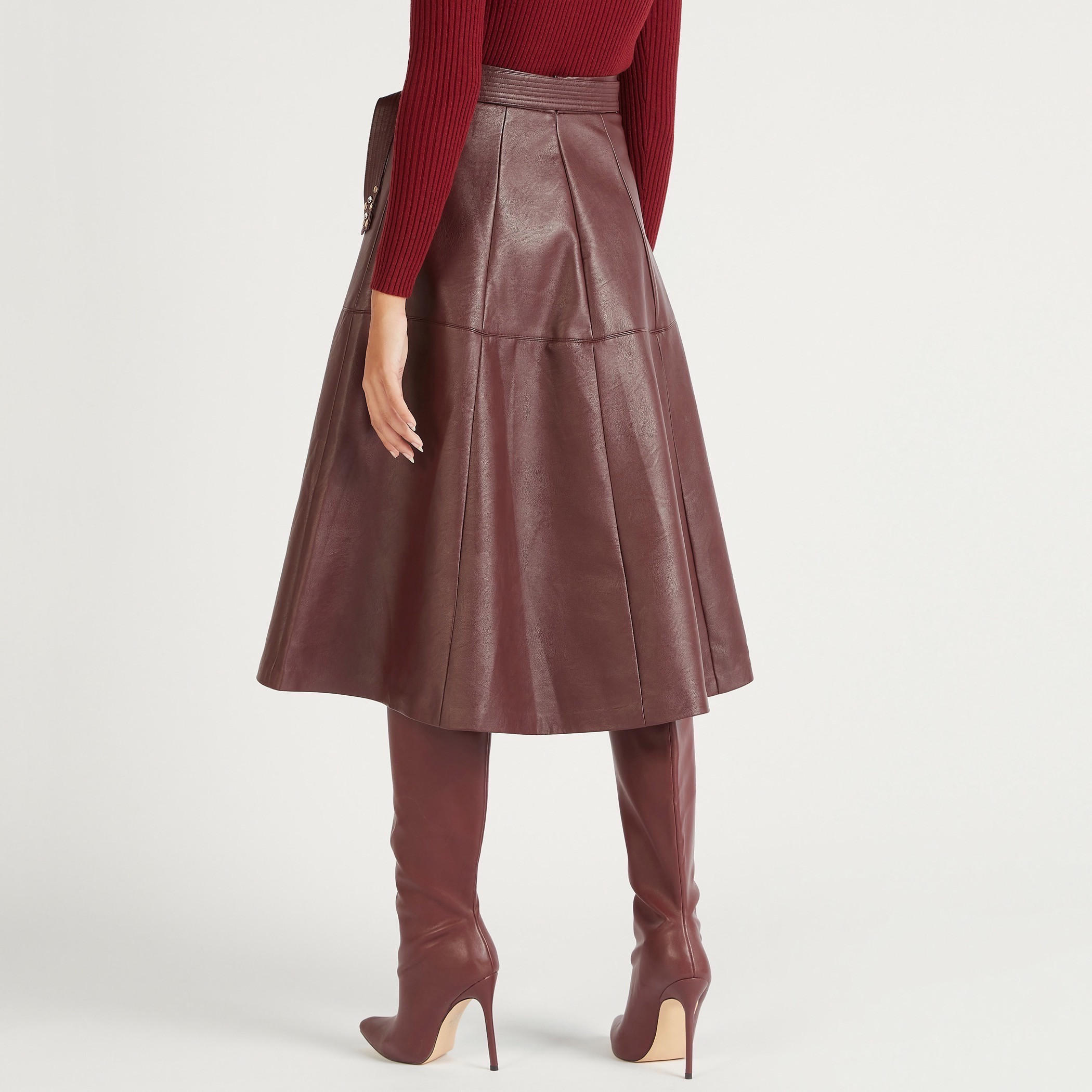 تنورة ميدي إيه لاين بارزة الملمس بحزام إغلاق من آيكونيك-women-clothing-bottoms-skirts-image-4