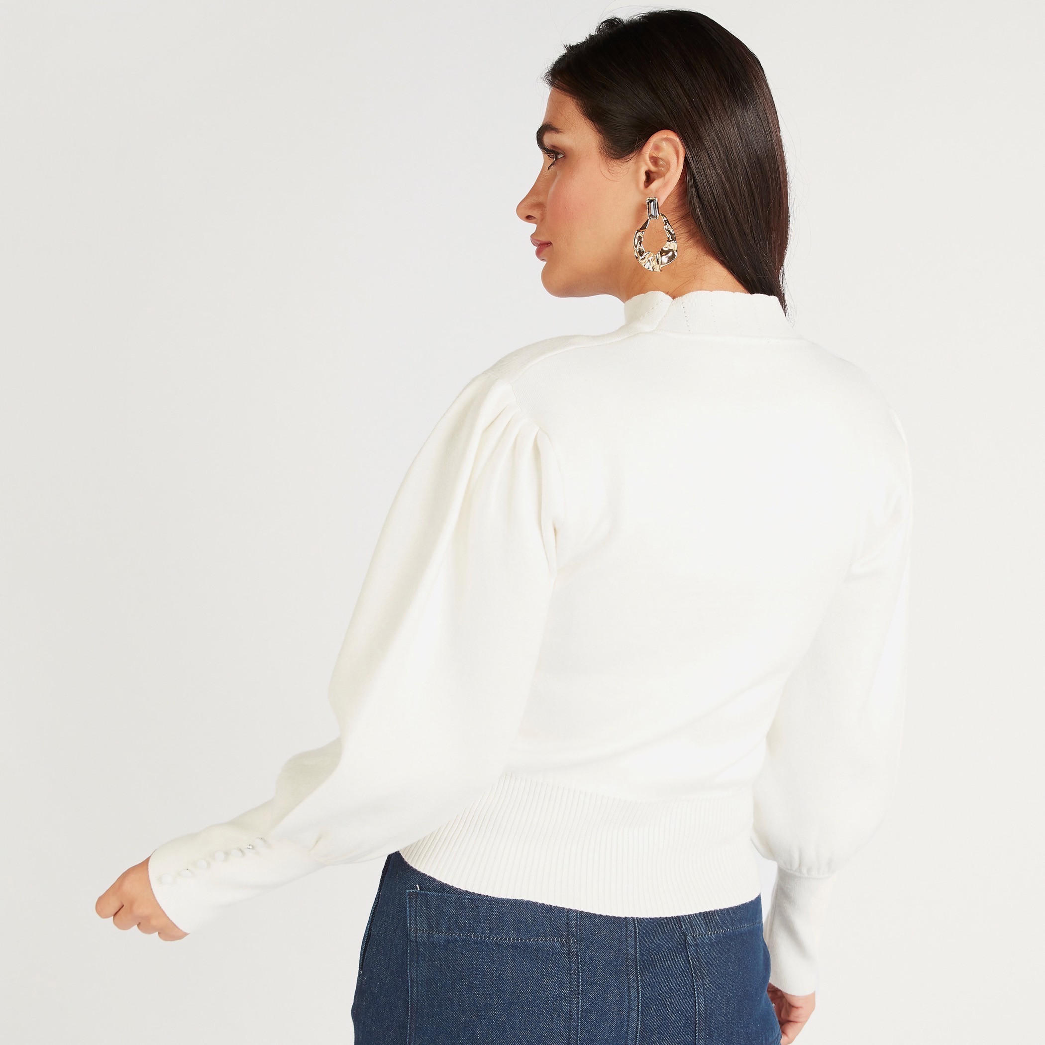 كنزة بارزة الملمس بياقة عالية وأكمام متوسطة الطول من آيكونك-women-clothing-cardigansandjumpers-jumpers-image-4