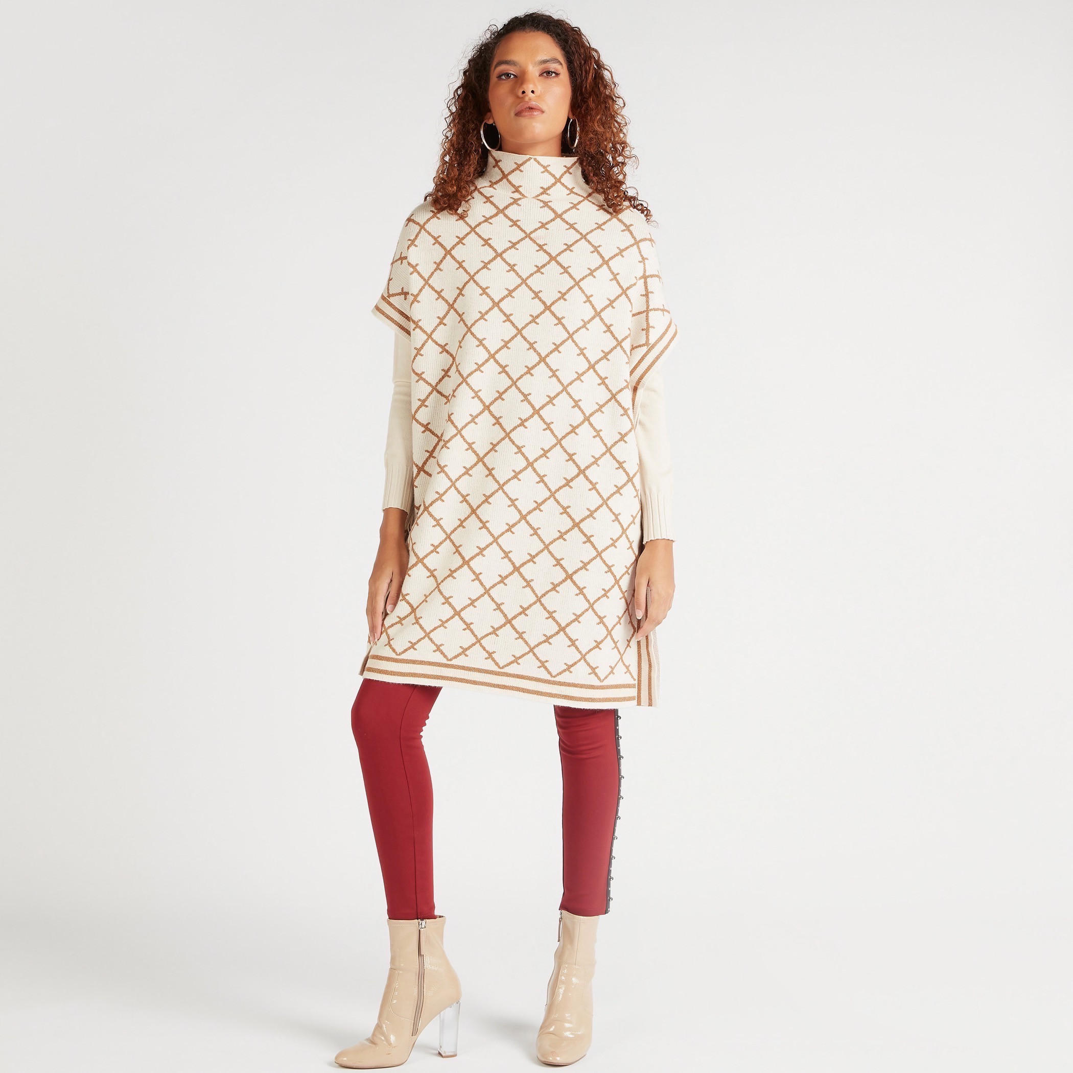 Iconic Printed High Neck Cardigan-women-winterwear-cardigansandjumpers-cardigans-image-2