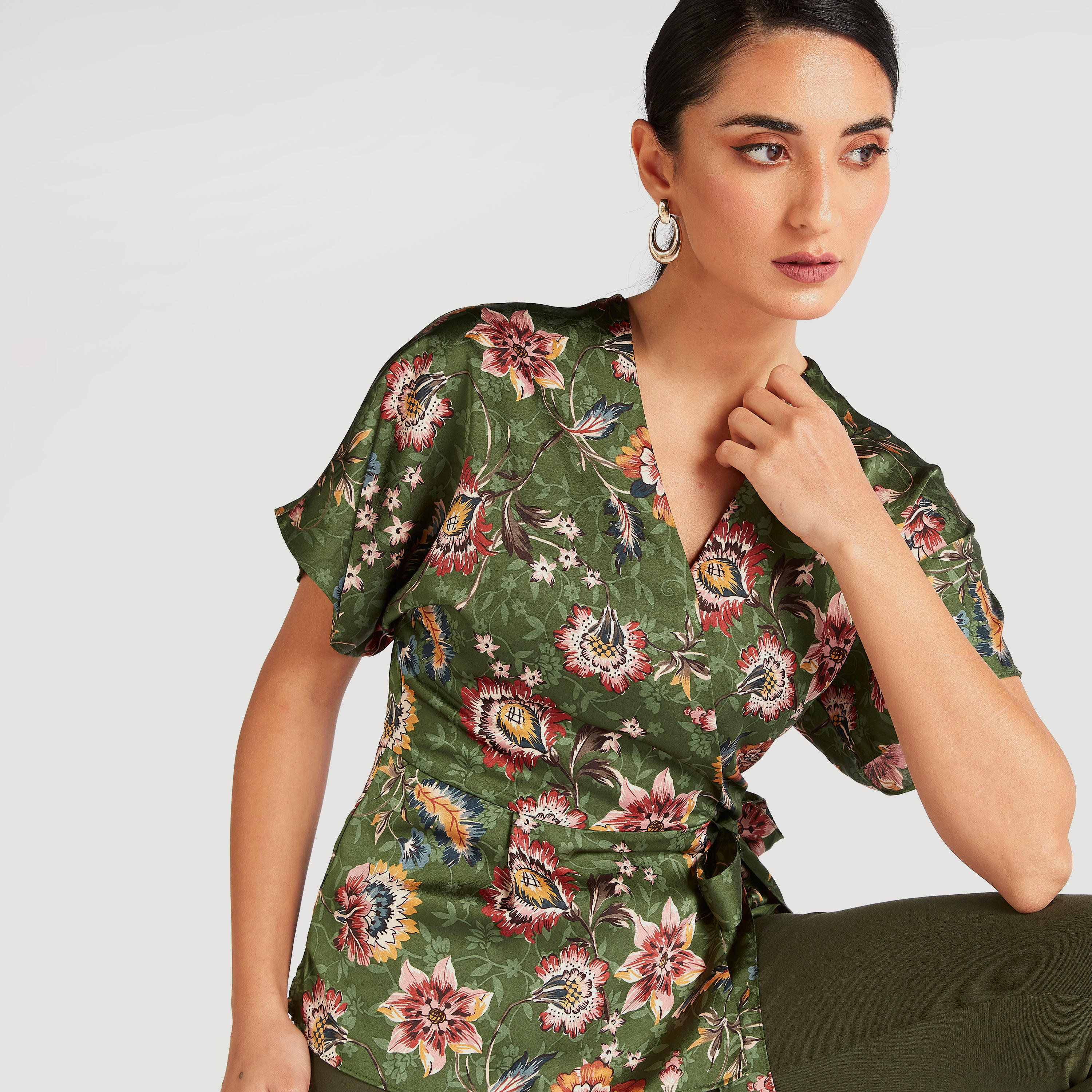 Iconic V-neck Wrap Top with Short Sleeves-women-clothing-shirtsandblouses-blouses-image-4