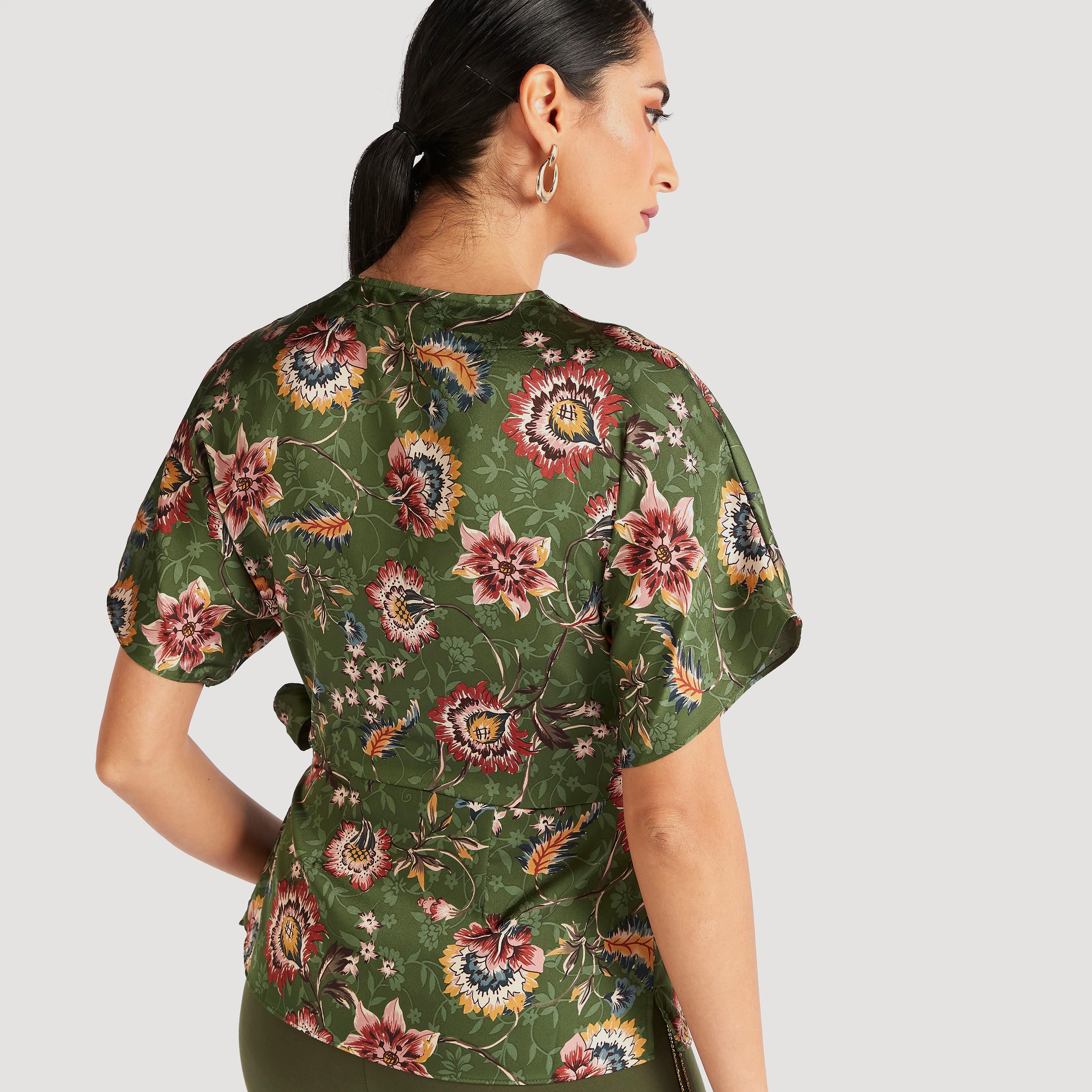 Iconic V-neck Wrap Top with Short Sleeves-women-clothing-shirtsandblouses-blouses-image-5