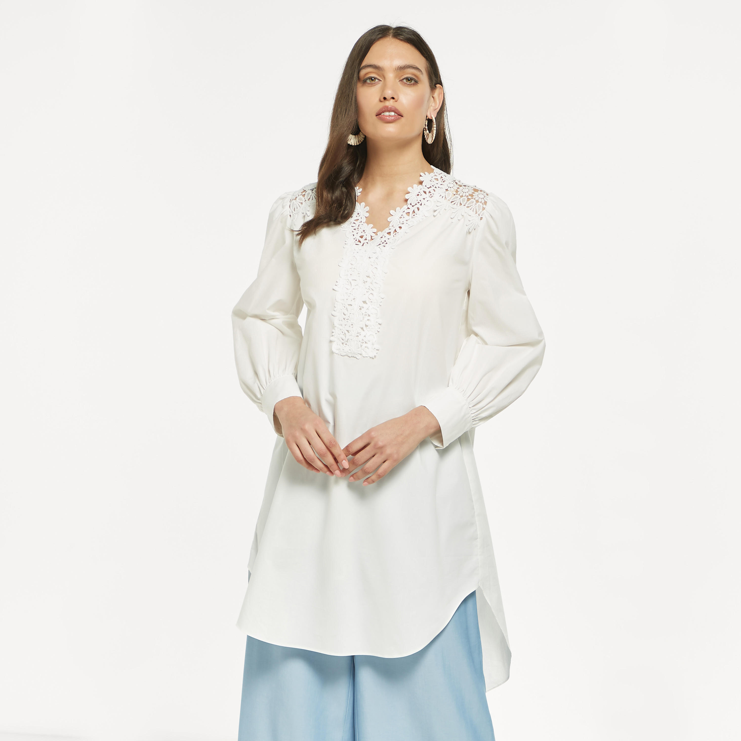 تونيك دانتيل بارز الملمس-women-clothing-shirtsandblouses-blouses-image-1
