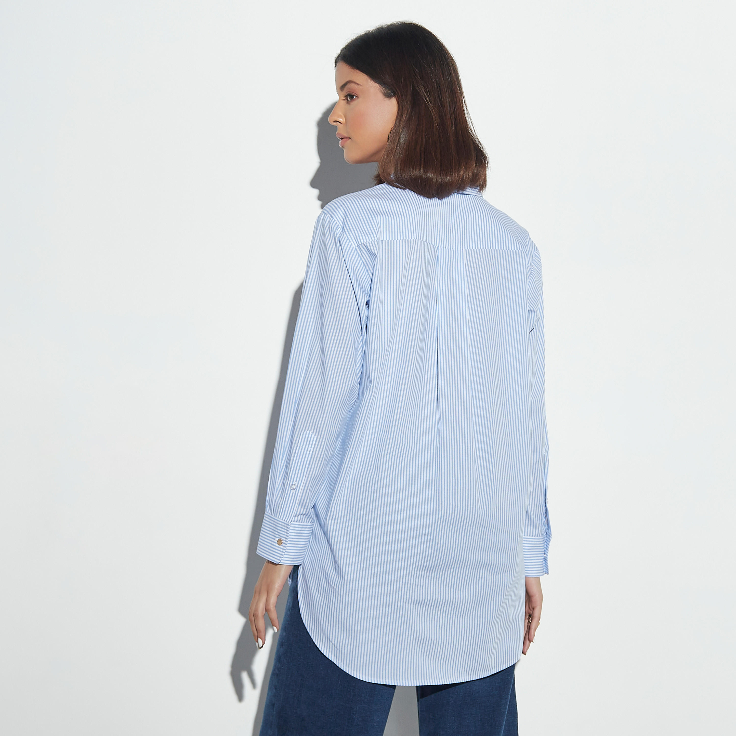 قميص مقلم بأكمام طويلة وطبعات أزهار وحواف غير متماثلة-women-clothing-shirtsandblouses-shirts-image-3