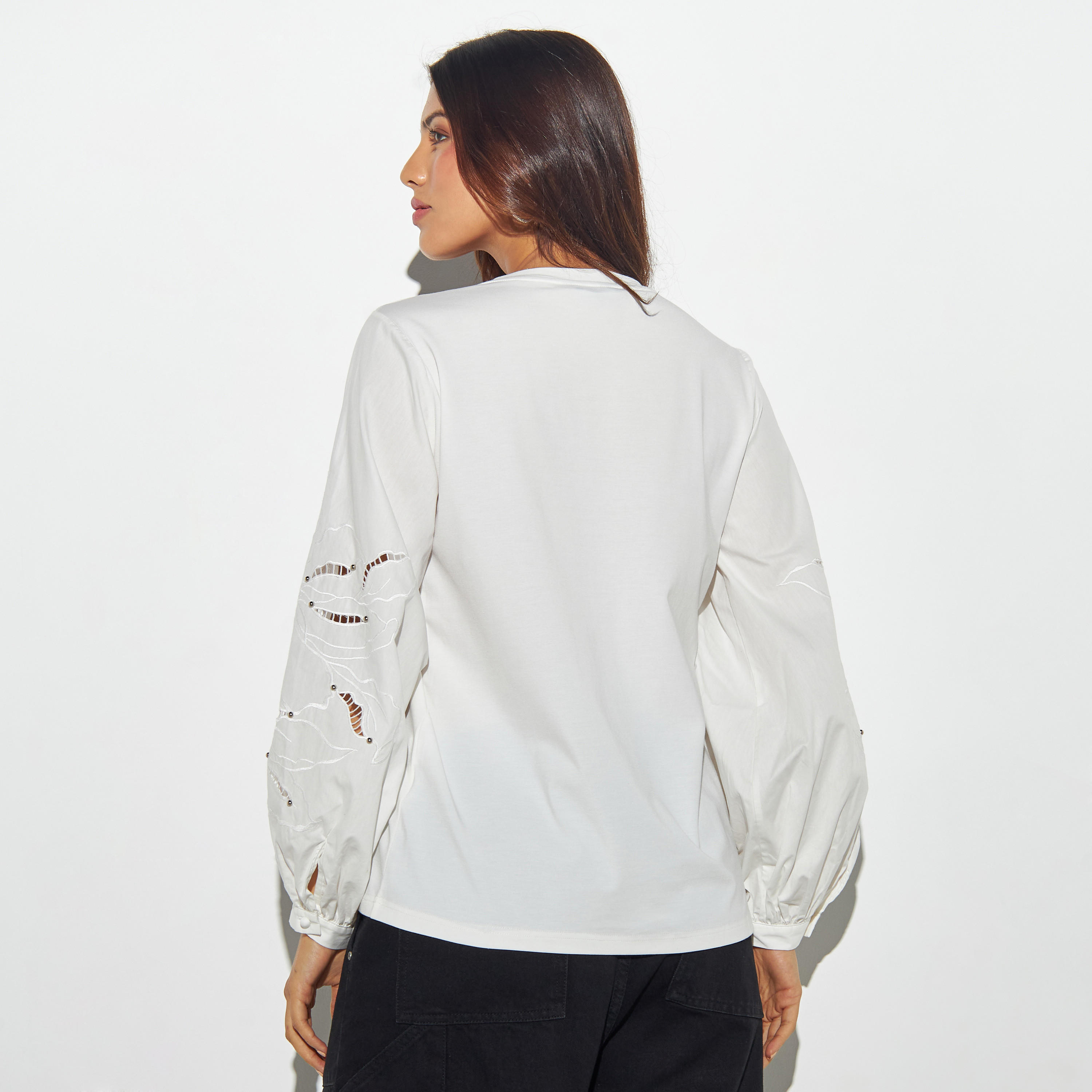 Iconic Embroidered Top with Volume Sleeves-women-clothing-shirtsandblouses-blouses-image-3