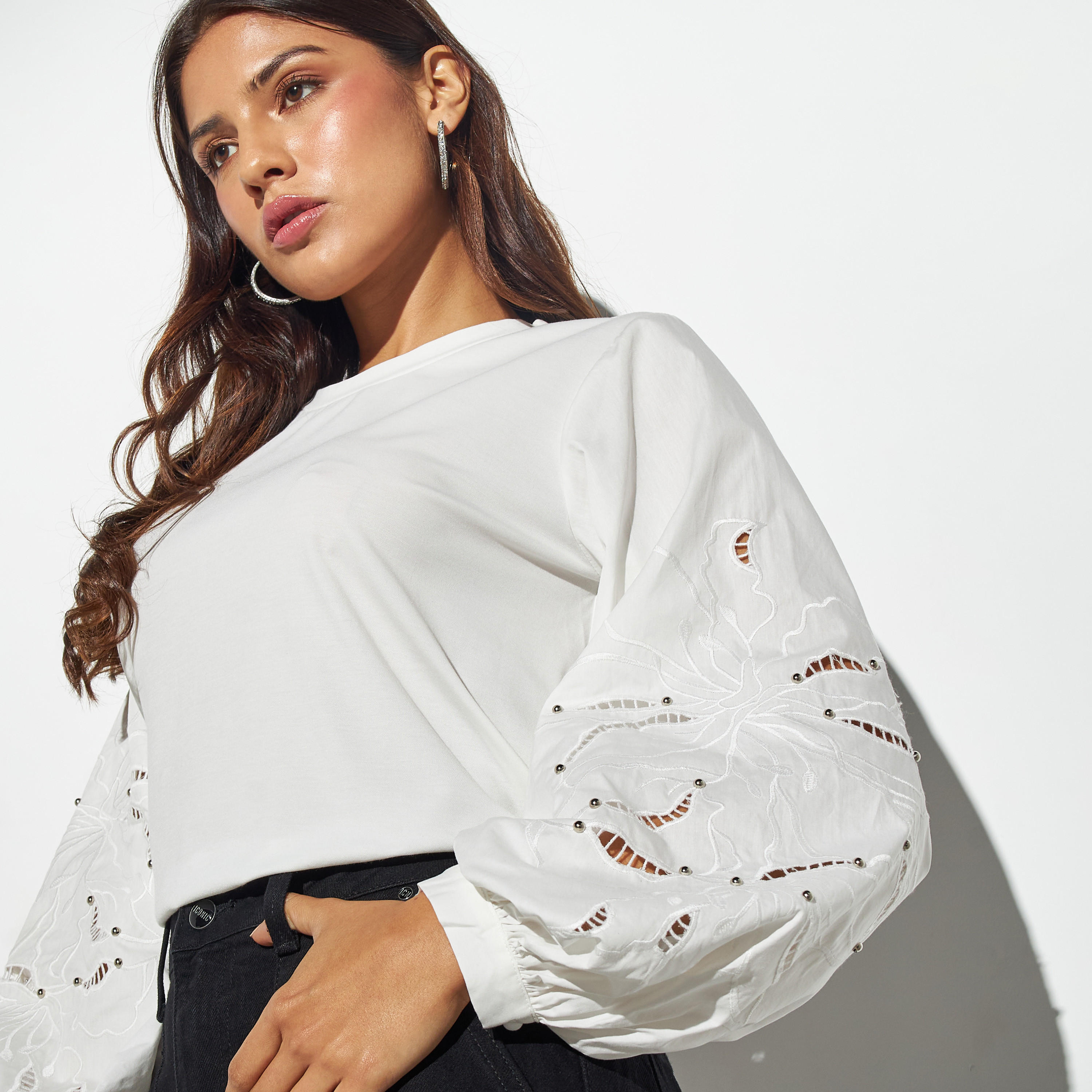 Iconic Embroidered Top with Volume Sleeves-women-clothing-shirtsandblouses-blouses-image-4