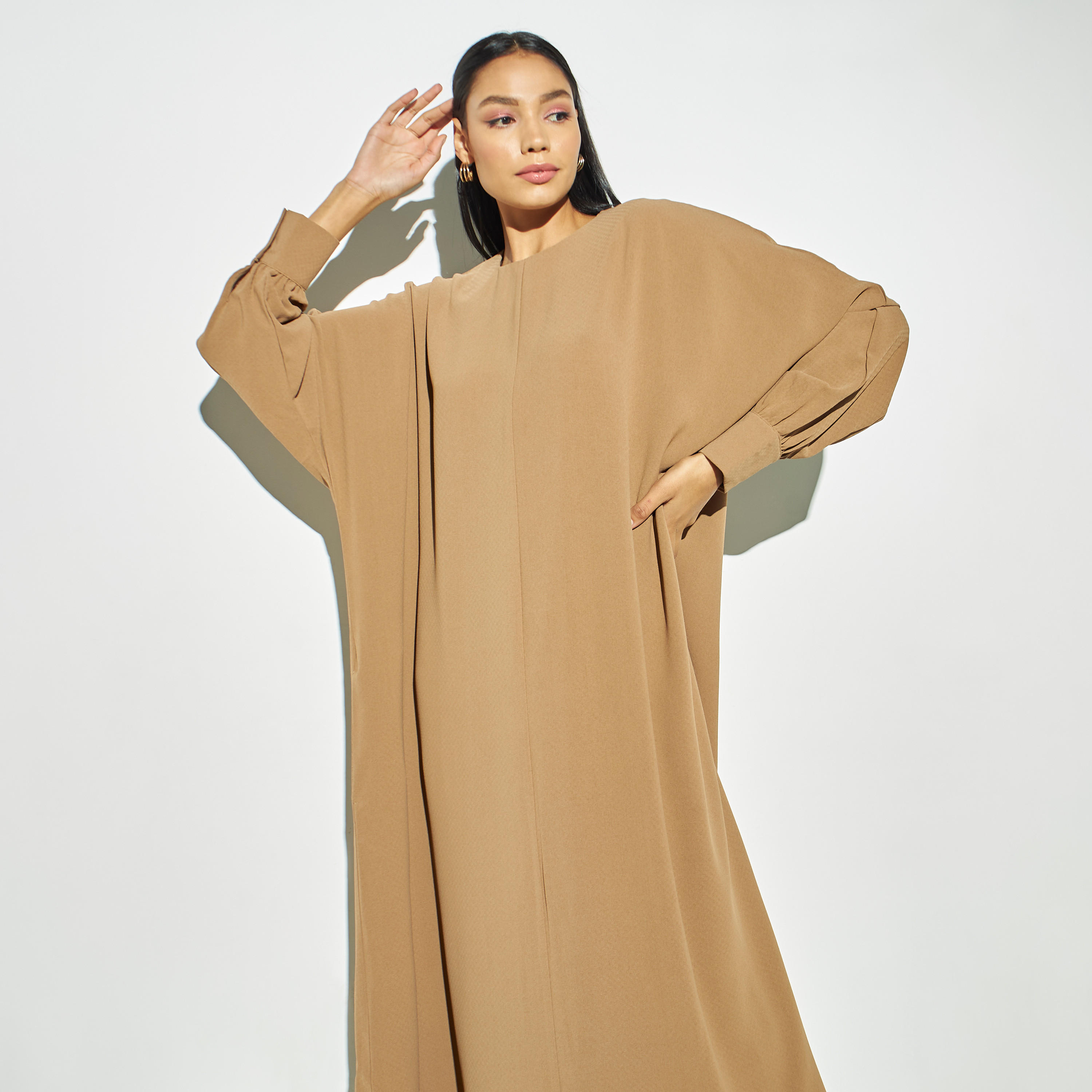 Iconic Solid Round Neck Maxi Dress with Pockets-women-clothing-dresses-image-2