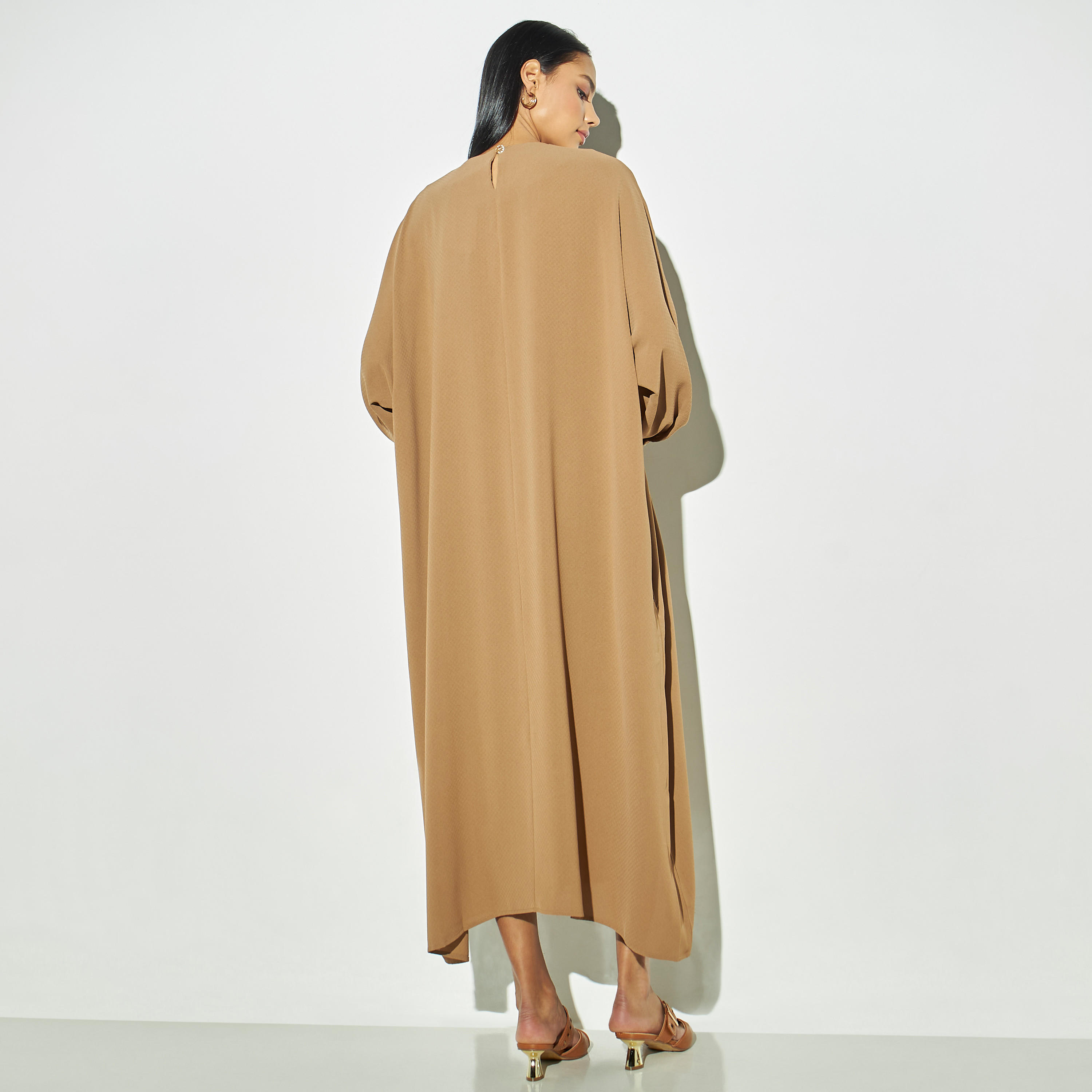 Iconic Solid Round Neck Maxi Dress with Pockets-women-clothing-dresses-image-3