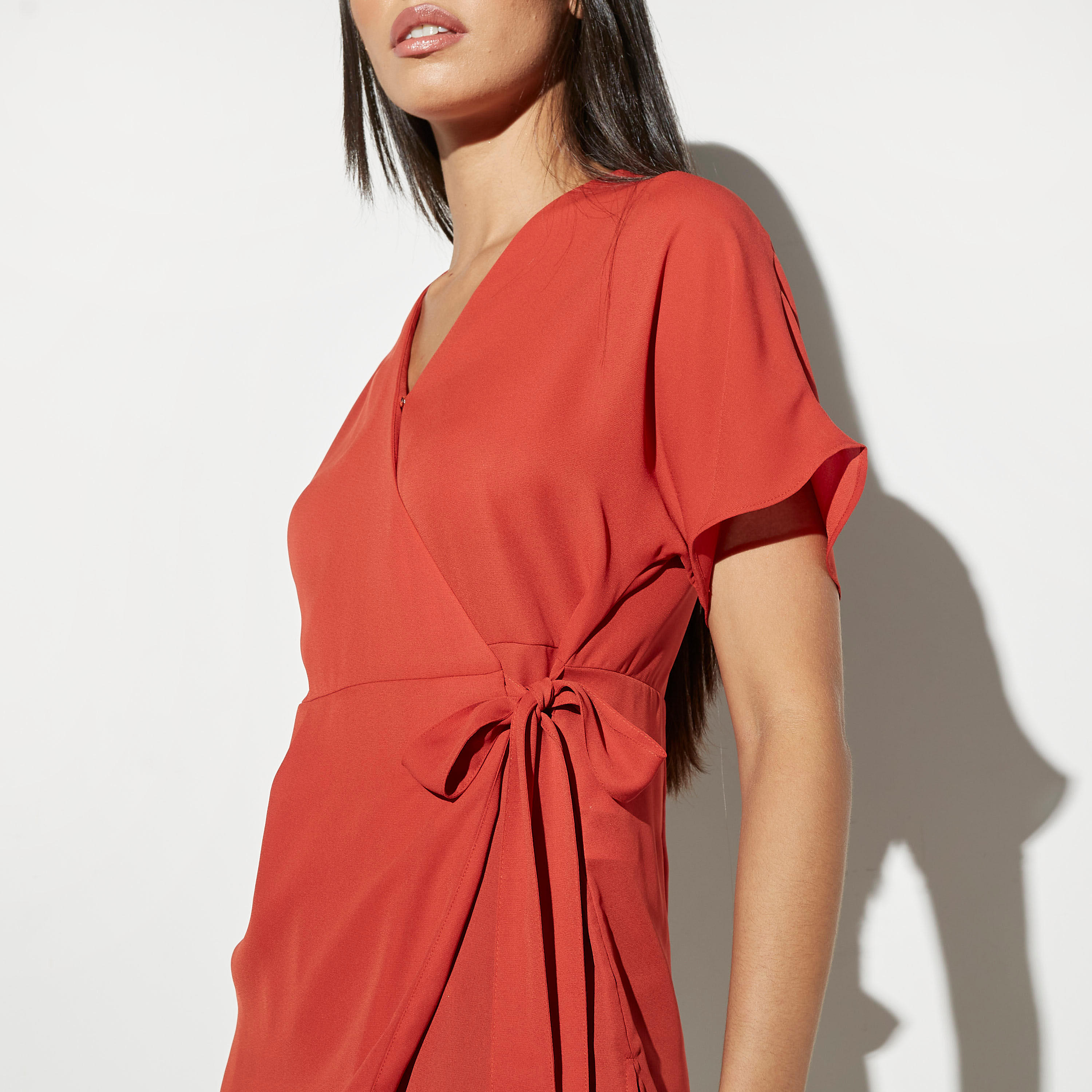 Iconic Solid V-Neck Wrap Top with Tie-Ups-women-clothing-shirtsandblouses-blouses-image-3