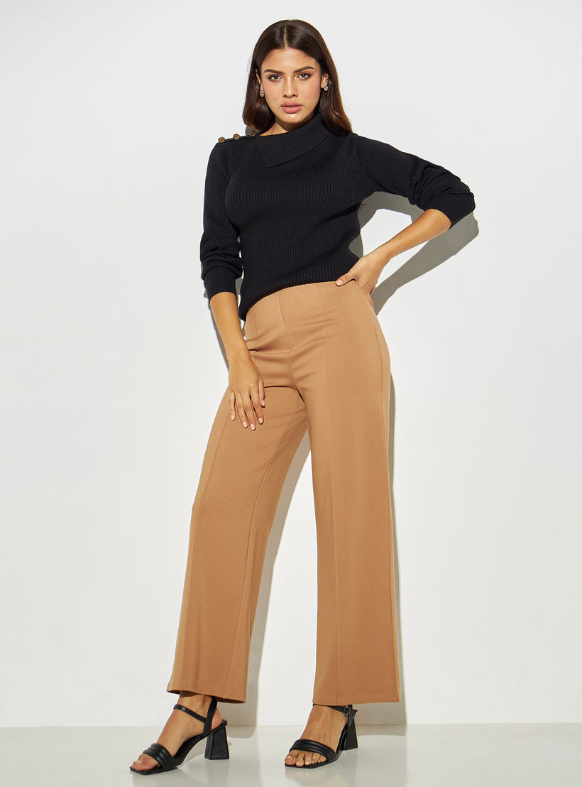 كنزة بارزة الملمس بأكمام طويلة وتفاصيل أزرار من أيكونيك-women-clothing-cardigansandjumpers-jumpers-image-2