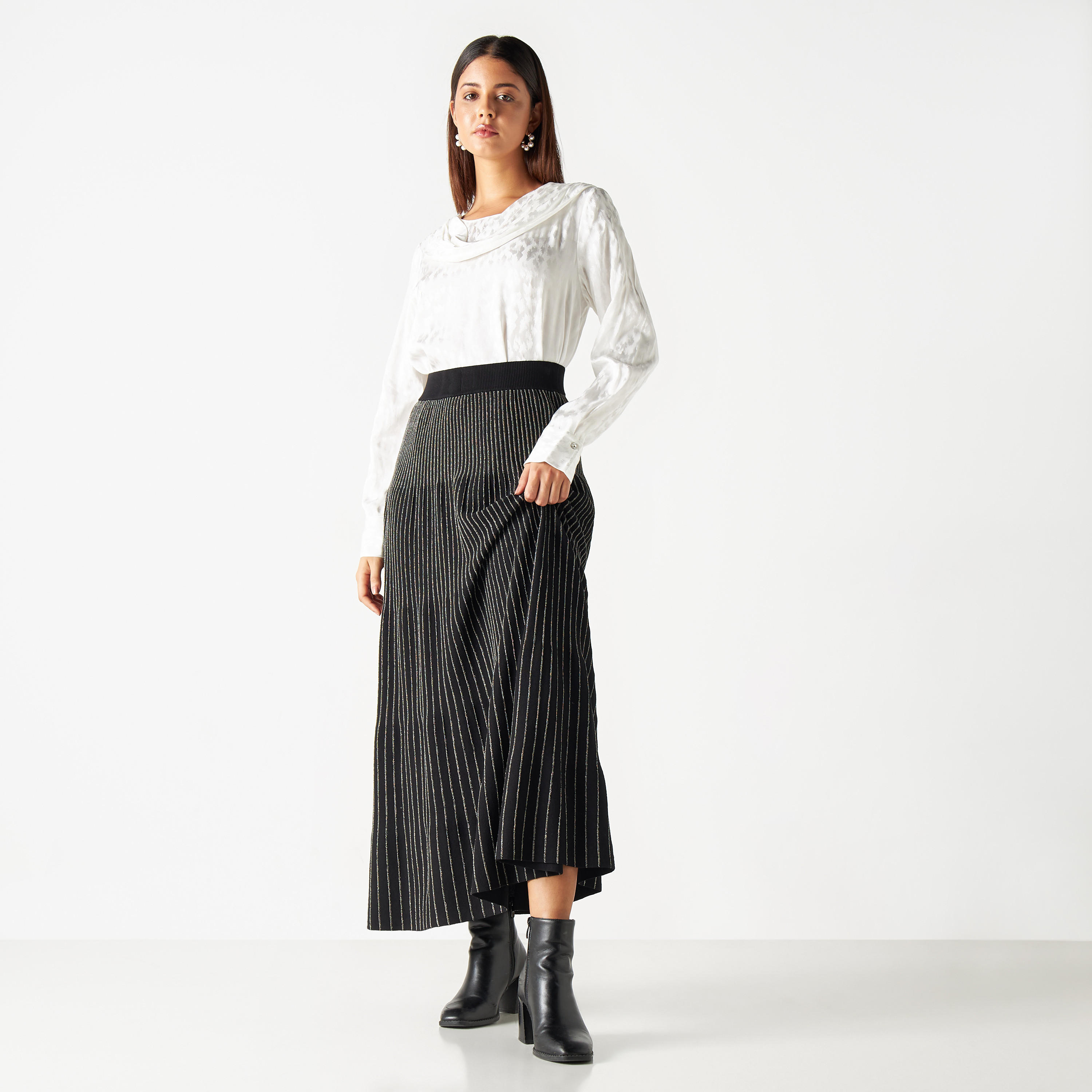Iconic Textured Skirt with Elasticated Waistband-women-clothing-bottoms-skirts-image-2