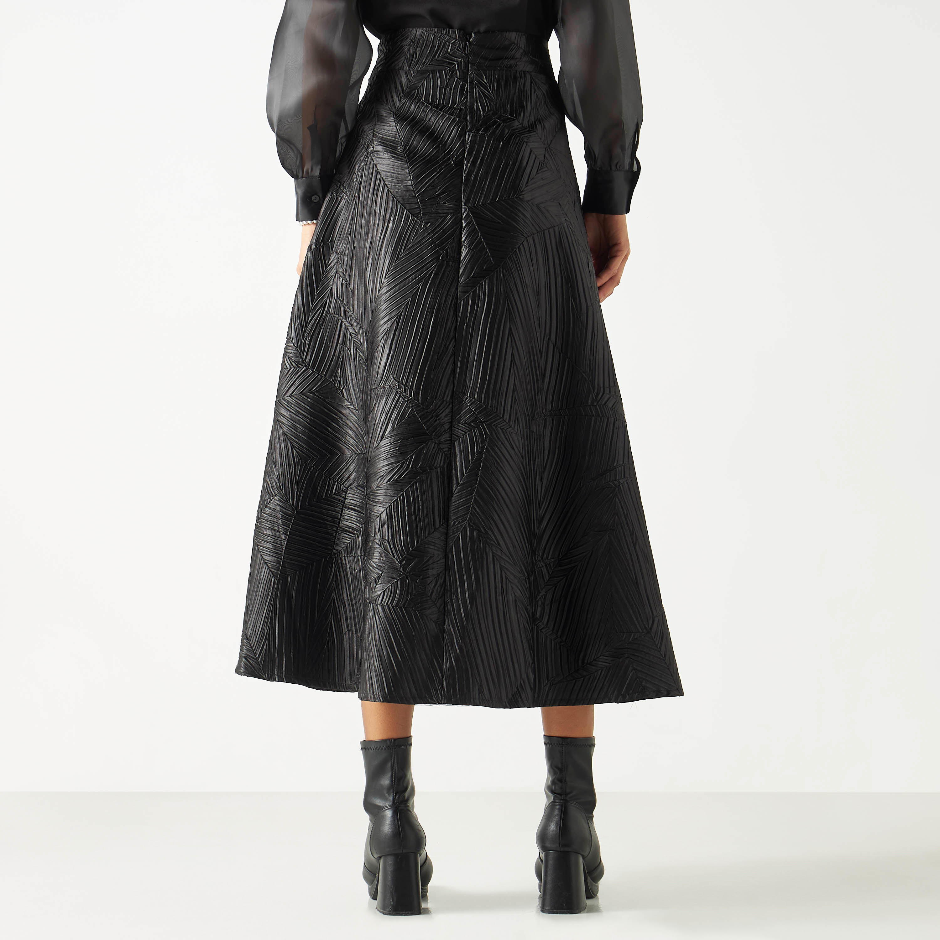 Iconic Textured A-line Skirt with Zip Closure-women-clothing-bottoms-skirts-image-3