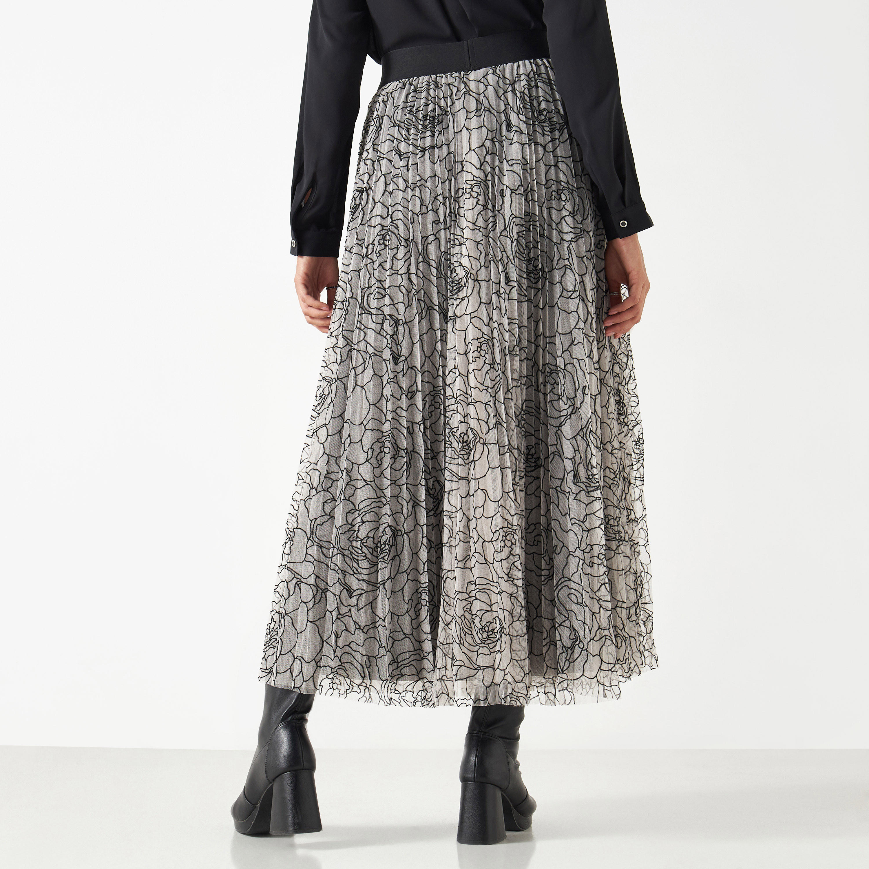 تنورة إيه لاين بطبعات زهور وحزام خصر مطاطي-women-clothing-bottoms-skirts-image-3