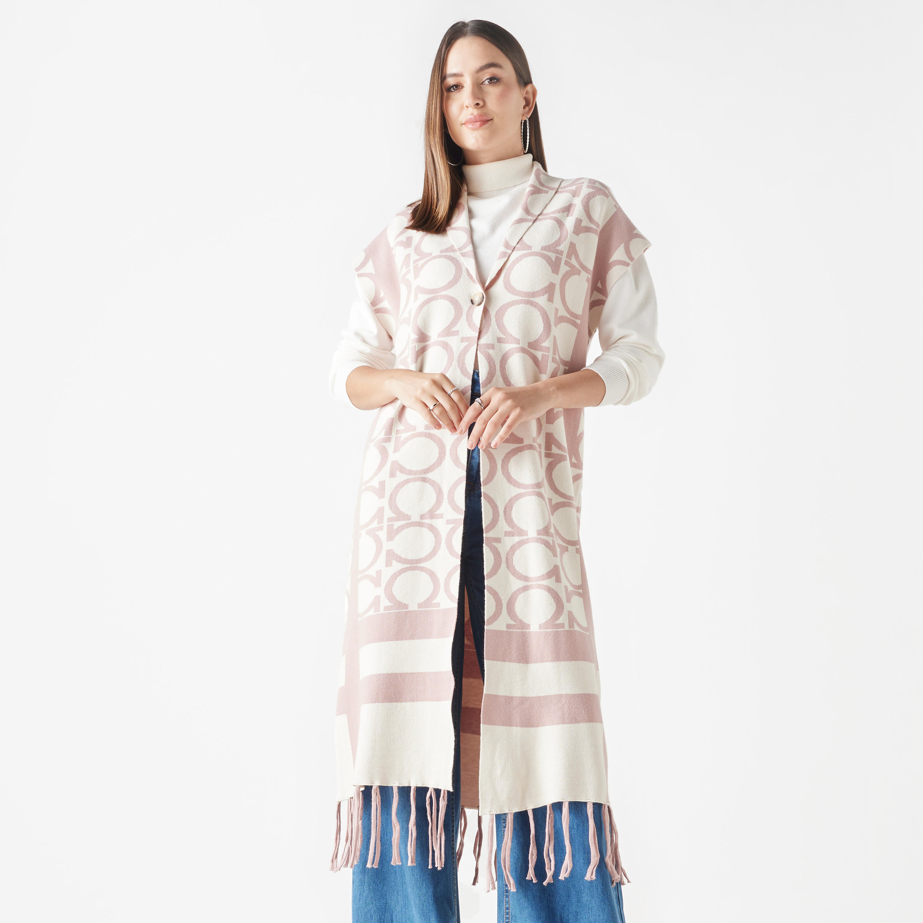 كارديجان طويل بارز الملمس بشراشيب من آيكونيك-women-winterwear-cardigansandjumpers-cardigans-image-5