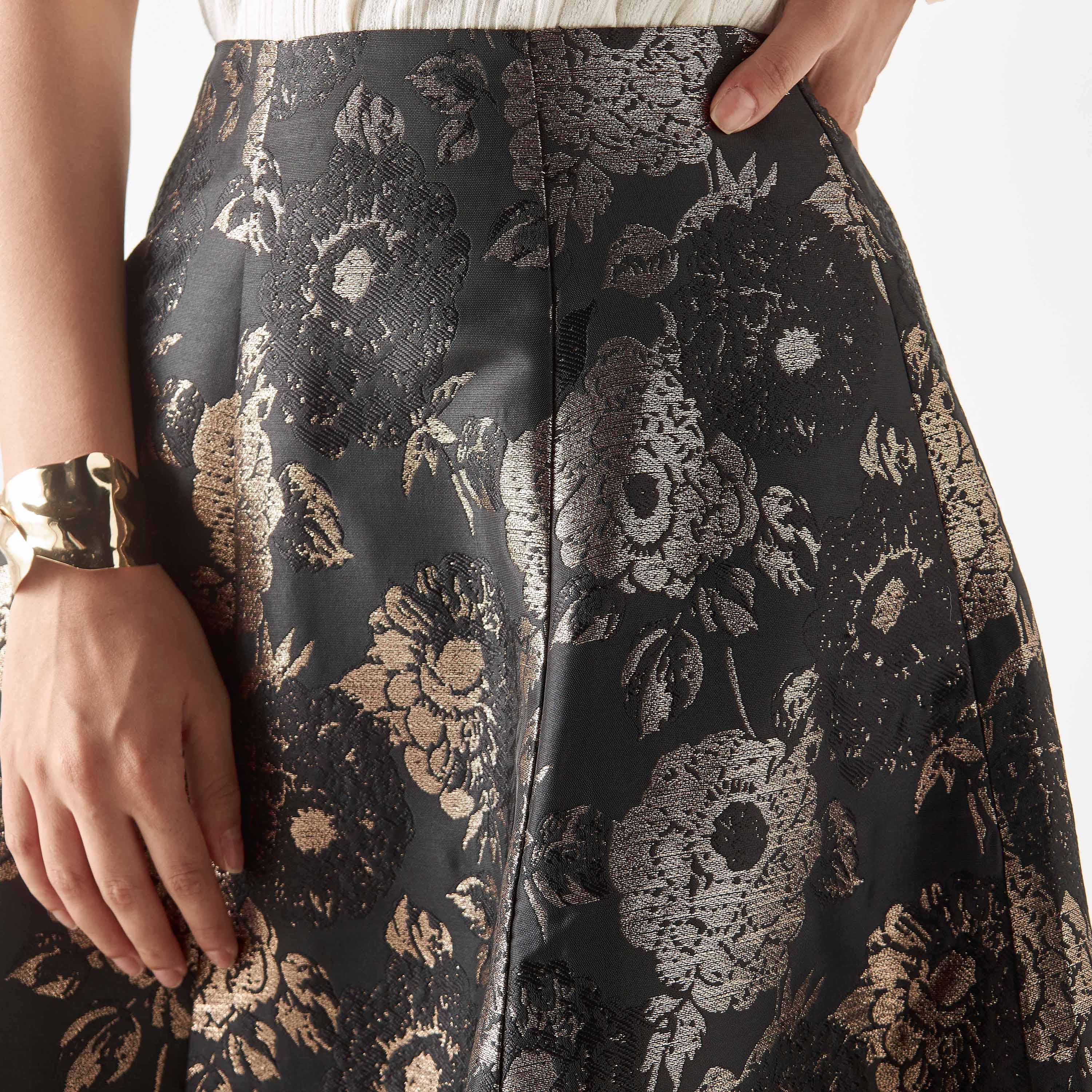 تنورة ميدي بارزة الملمس إيه لاين بسحاب إغلاق من آيكونك-women-clothing-bottoms-skirts-image-4