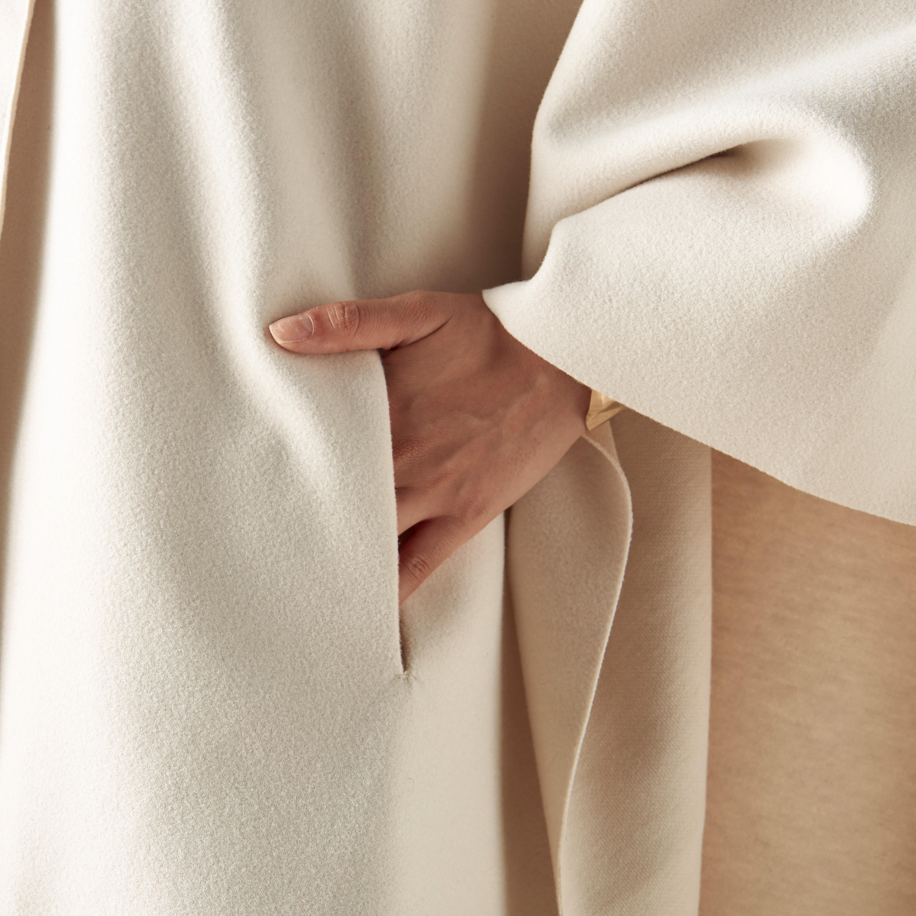 Iconic Solid Felt Poncho with Tie-Ups and Pockets-women-winterwear-cardigansandjumpers-cardigans-image-5