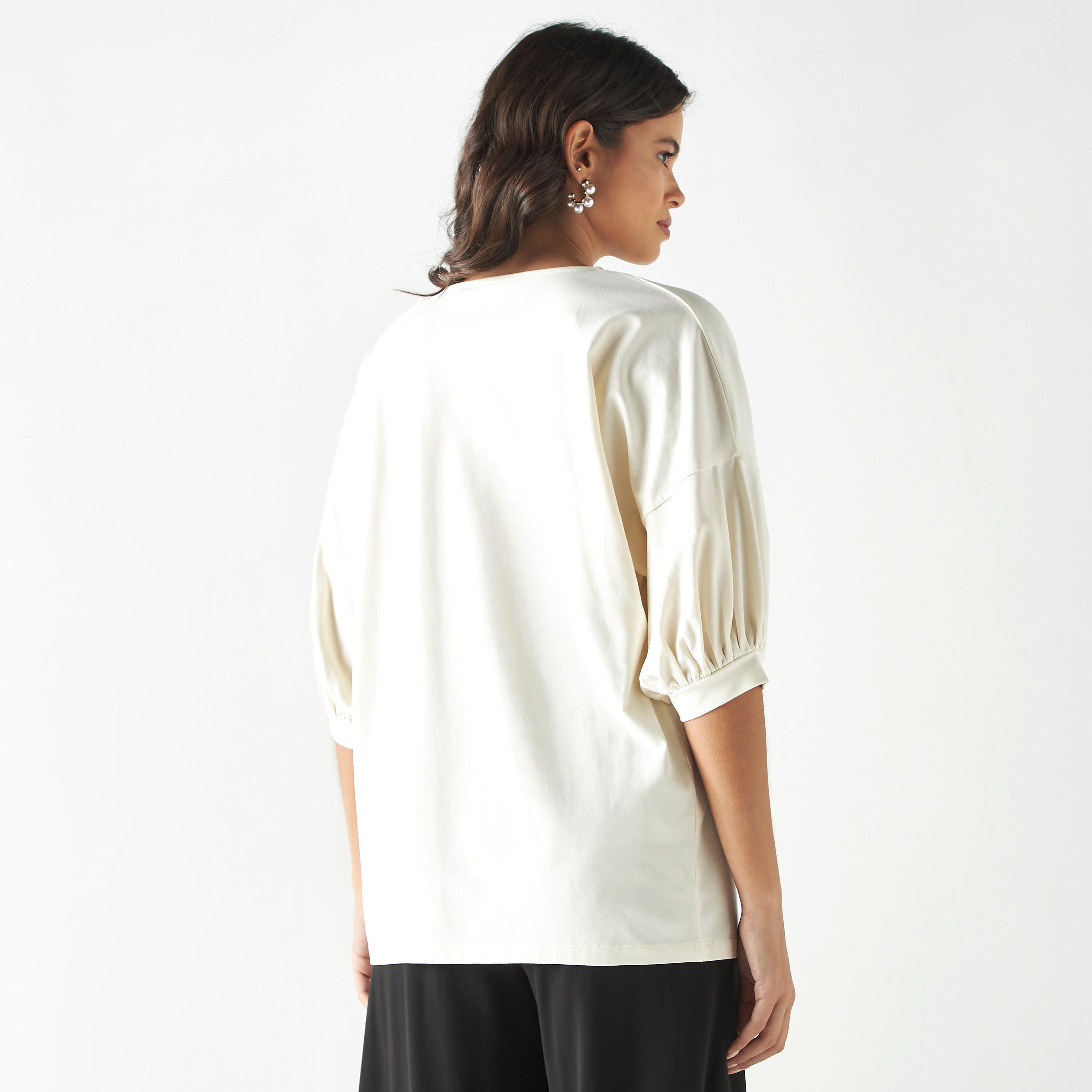 سويت شيرت بأكمام بأكتاف منسدلة وزخارف أزهار من آيكونيك-women-winterwear-hoodiesandsweatshirts-sweatshirts-image-2