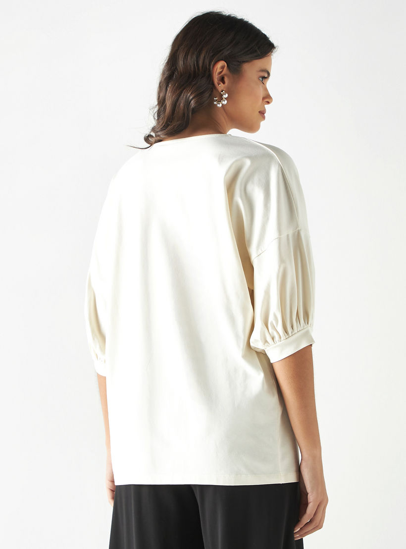 سويت شيرت بأكمام بأكتاف منسدلة وزخارف أزهار من آيكونيك-women-winterwear-hoodiesandsweatshirts-sweatshirts-image-2