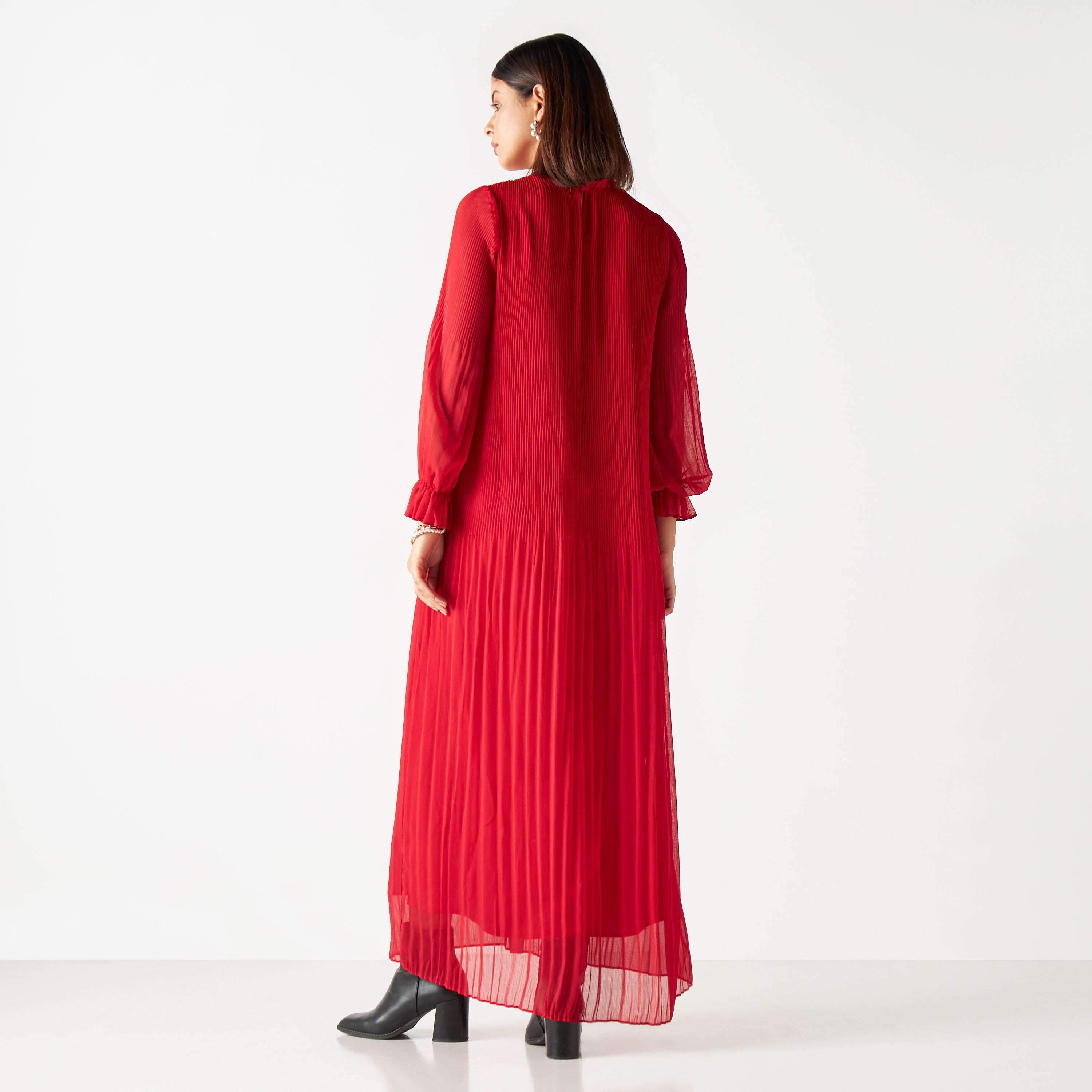 فستان بكُسرات وأكمام طويلة من آيكونك-women-clothing-dresses-image-3