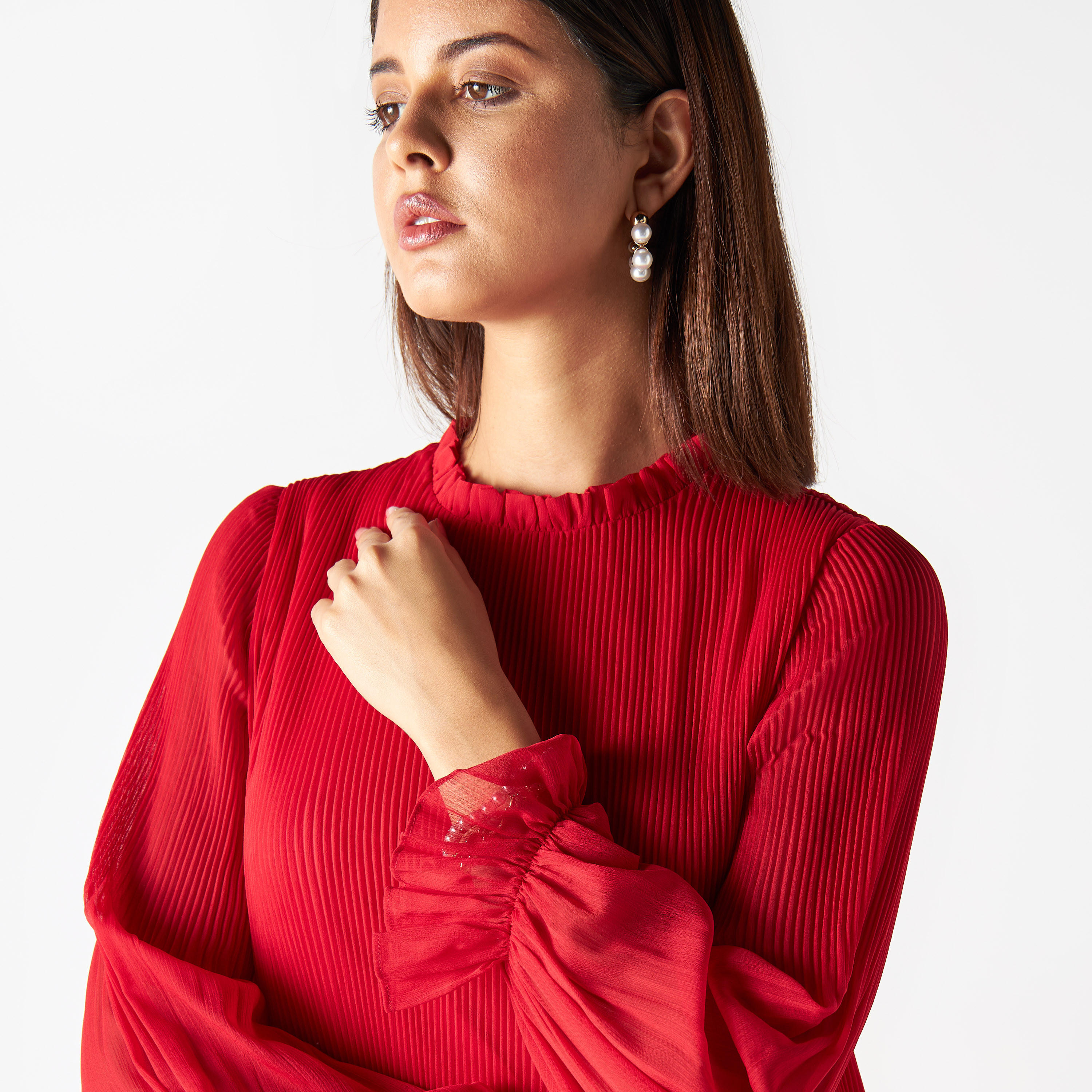 فستان بكُسرات وأكمام طويلة من آيكونك-women-clothing-dresses-image-4