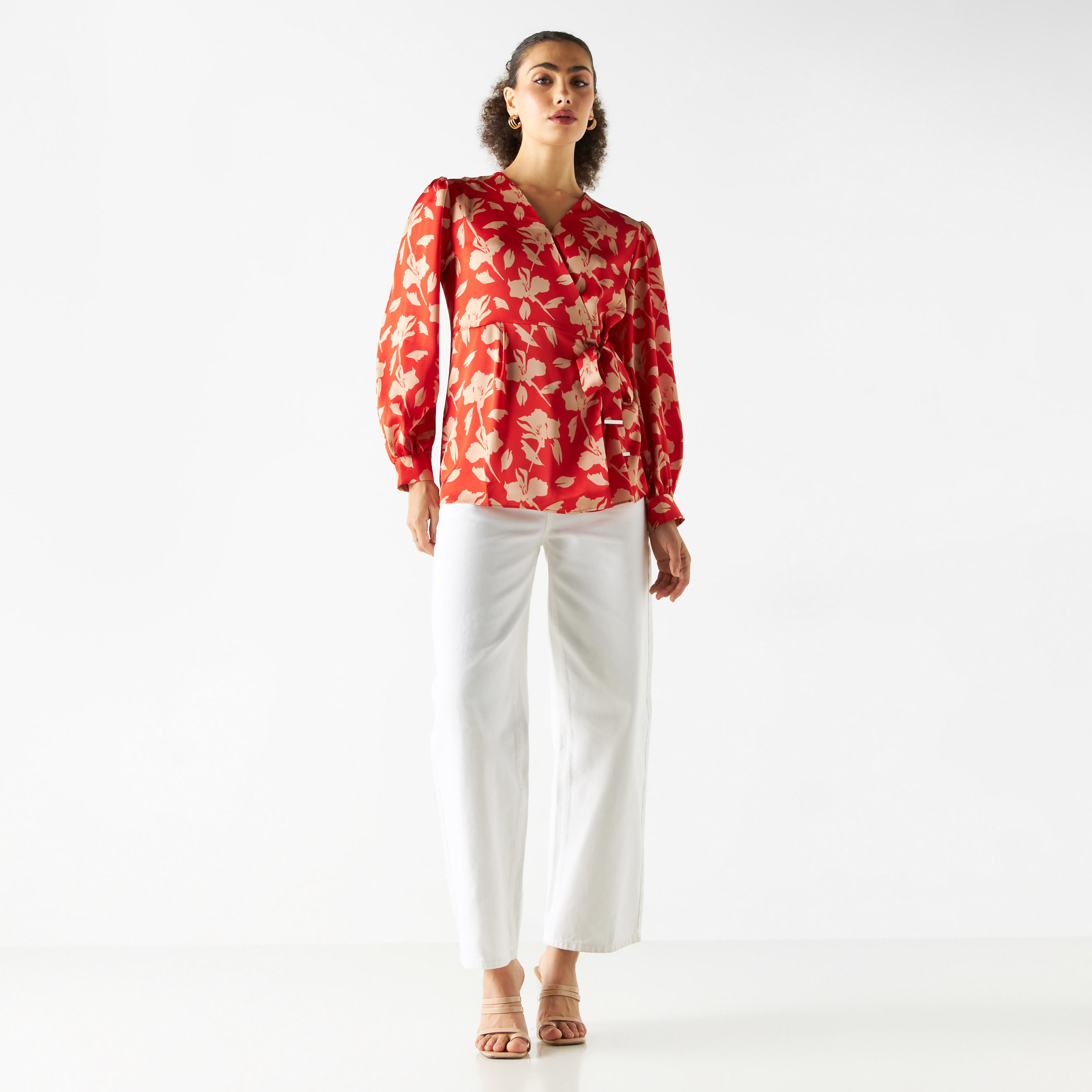 بلوزة ملفوفة بأكمام طويلة وطبعات من آيكونيك-women-clothing-shirtsandblouses-blouses-image-4
