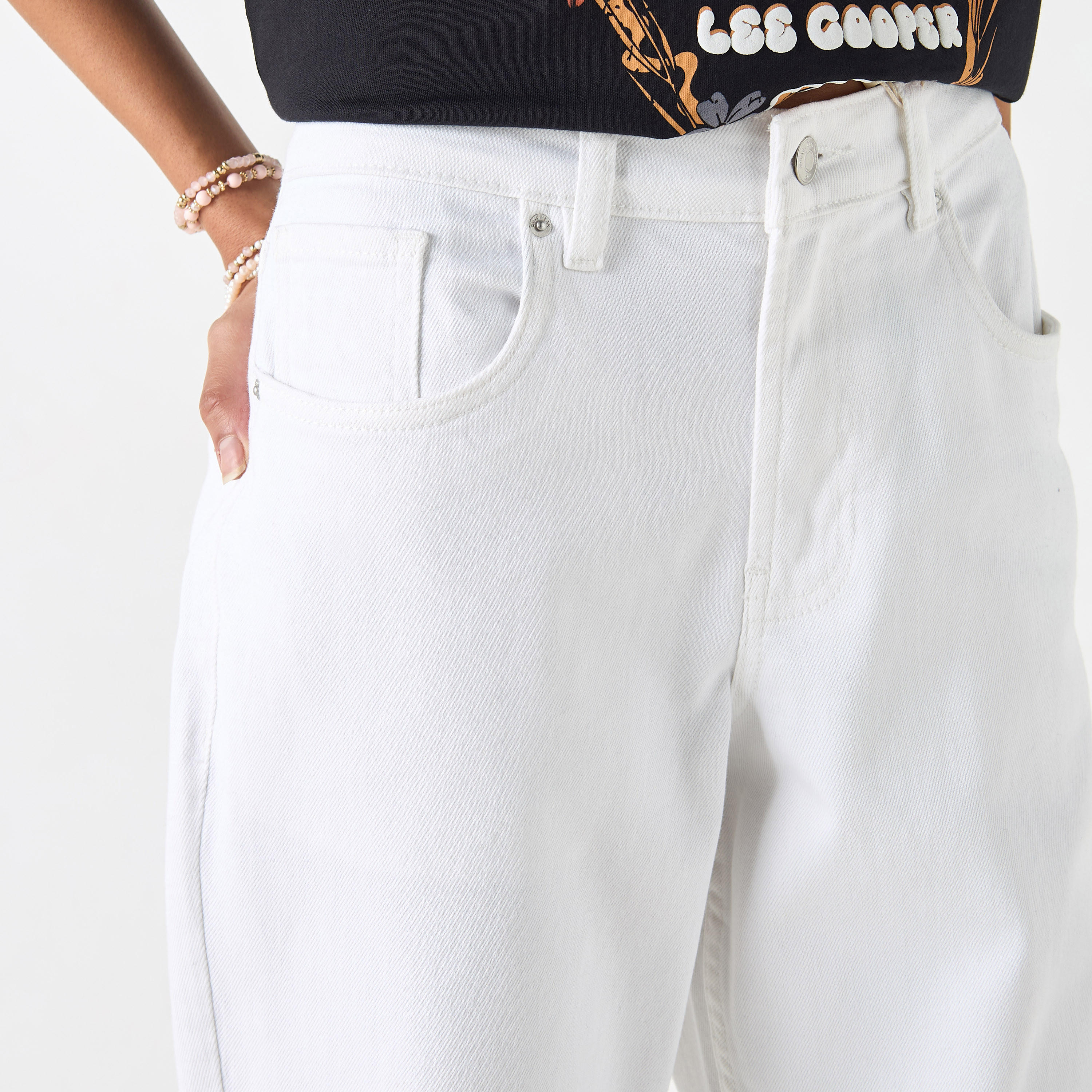 بنطلون جينز سادة واسع الساق مع جيوب من آيكونيك-women-clothing-bottoms-jeans-image-2