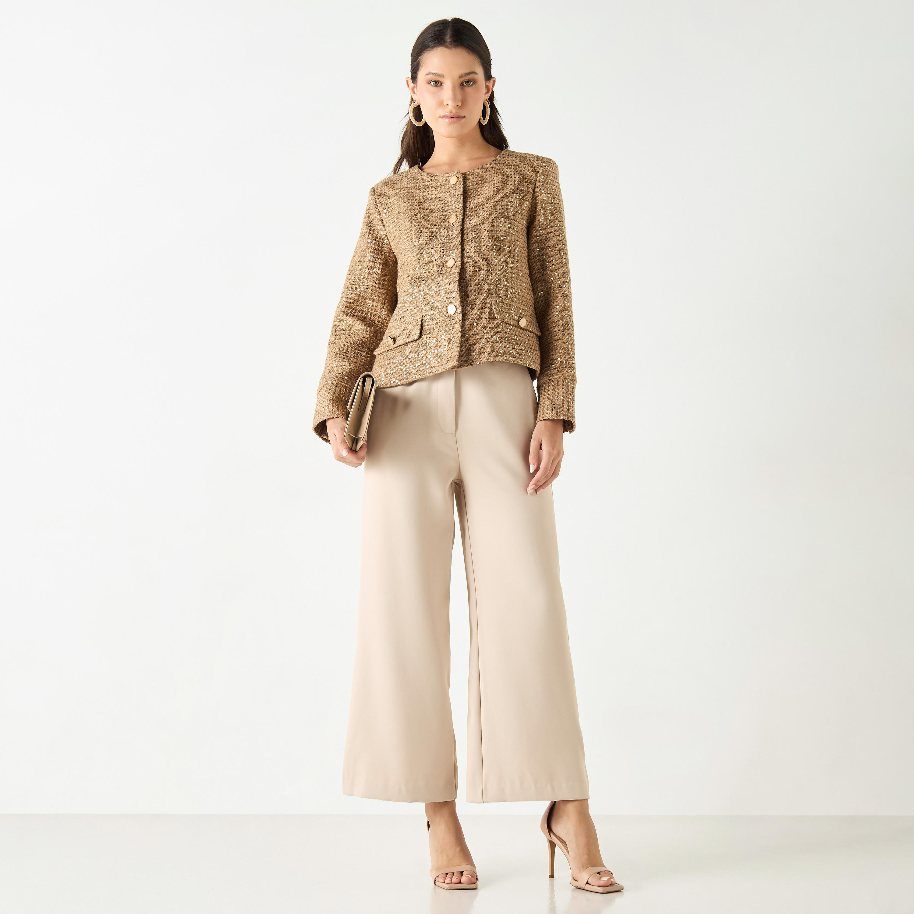 جاكيت مزين بأكمام طويلة وأزرار إغلاق من آيكونيك-women-winterwear-coatsandjackets-jackets-image-3