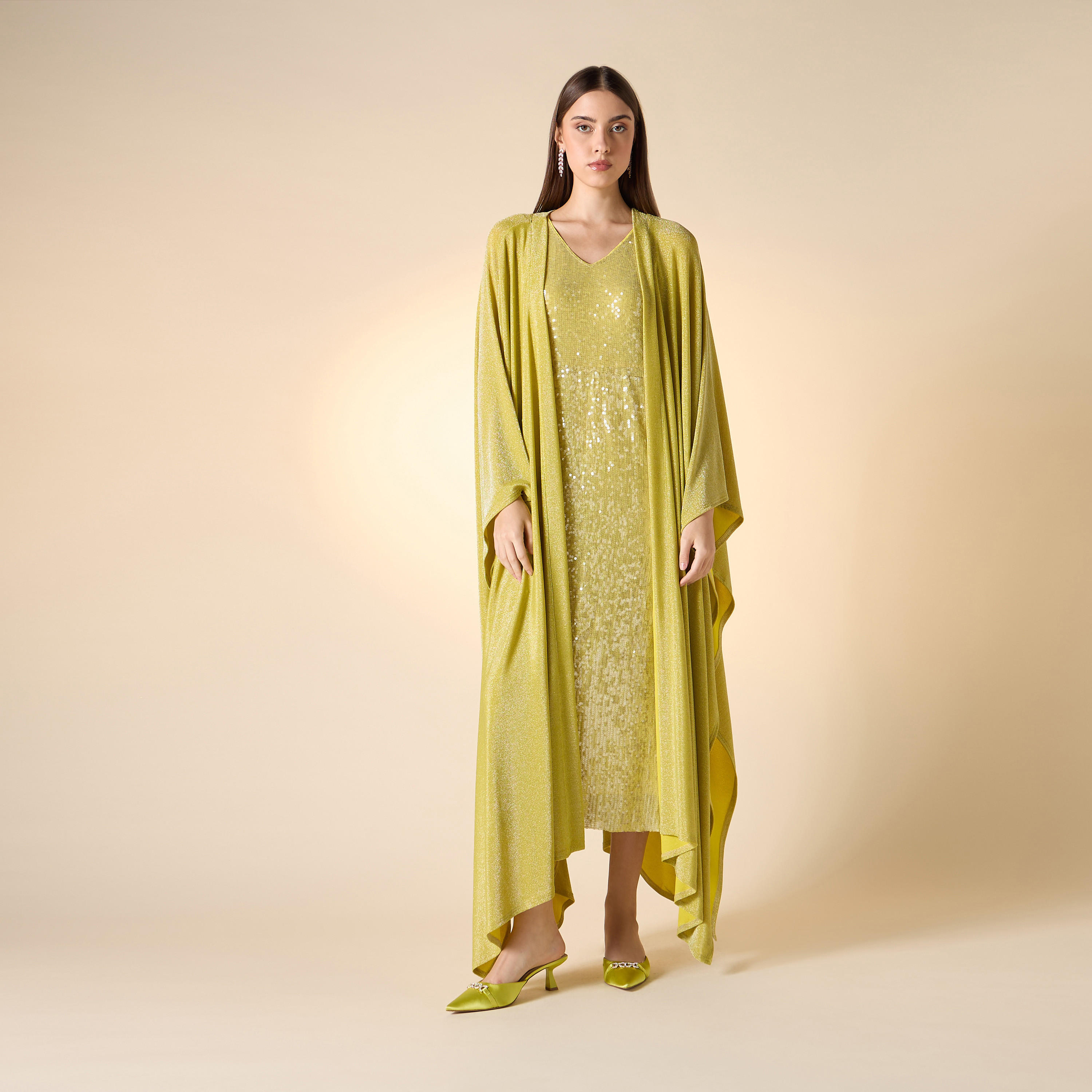 فستان مزيّن دون أكمام بياقة V من آيكونيك-women-clothing-dresses-image-3