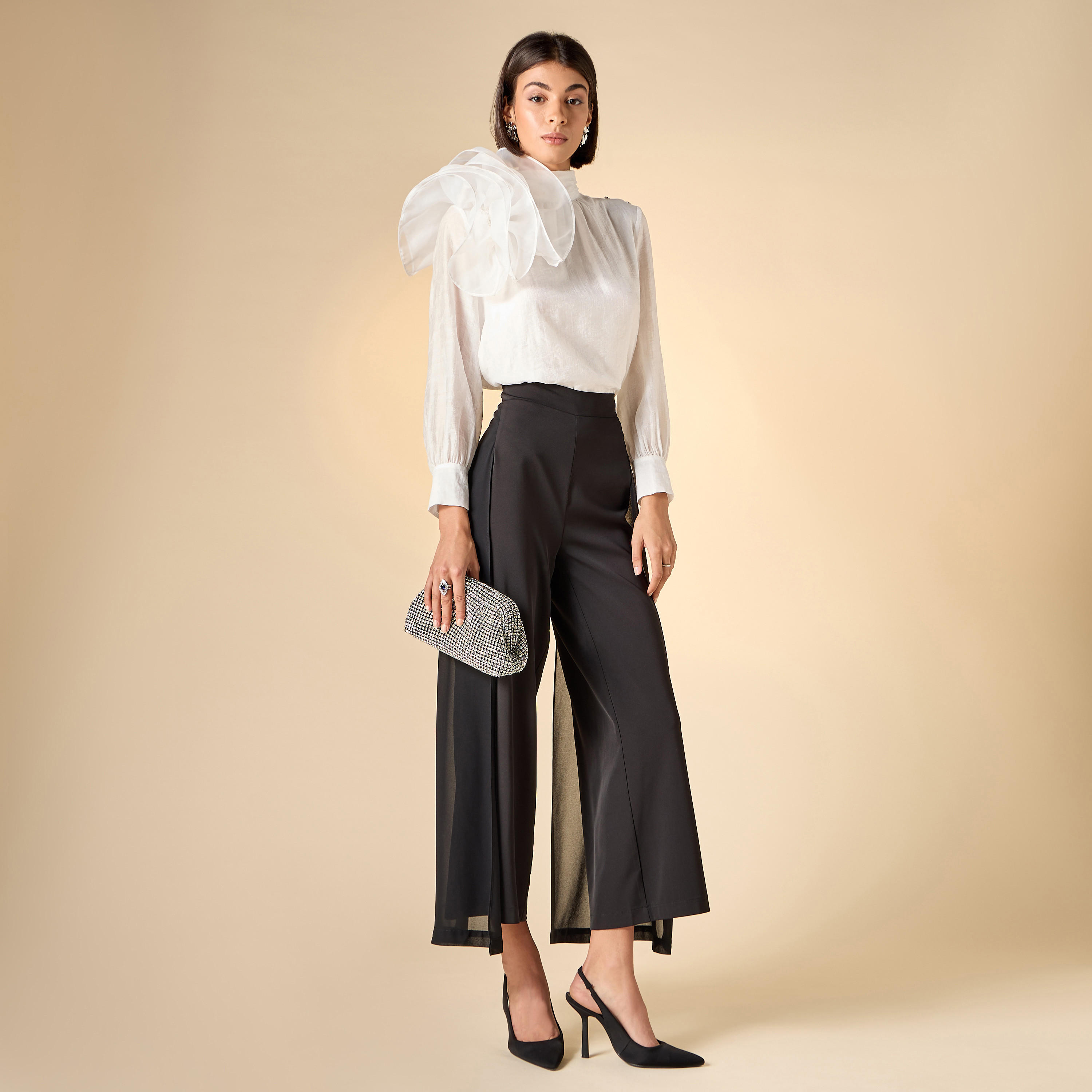 Iconic Floral Applique Top with High Neck and Long Sleeves-women-clothing-shirtsandblouses-blouses-image-2