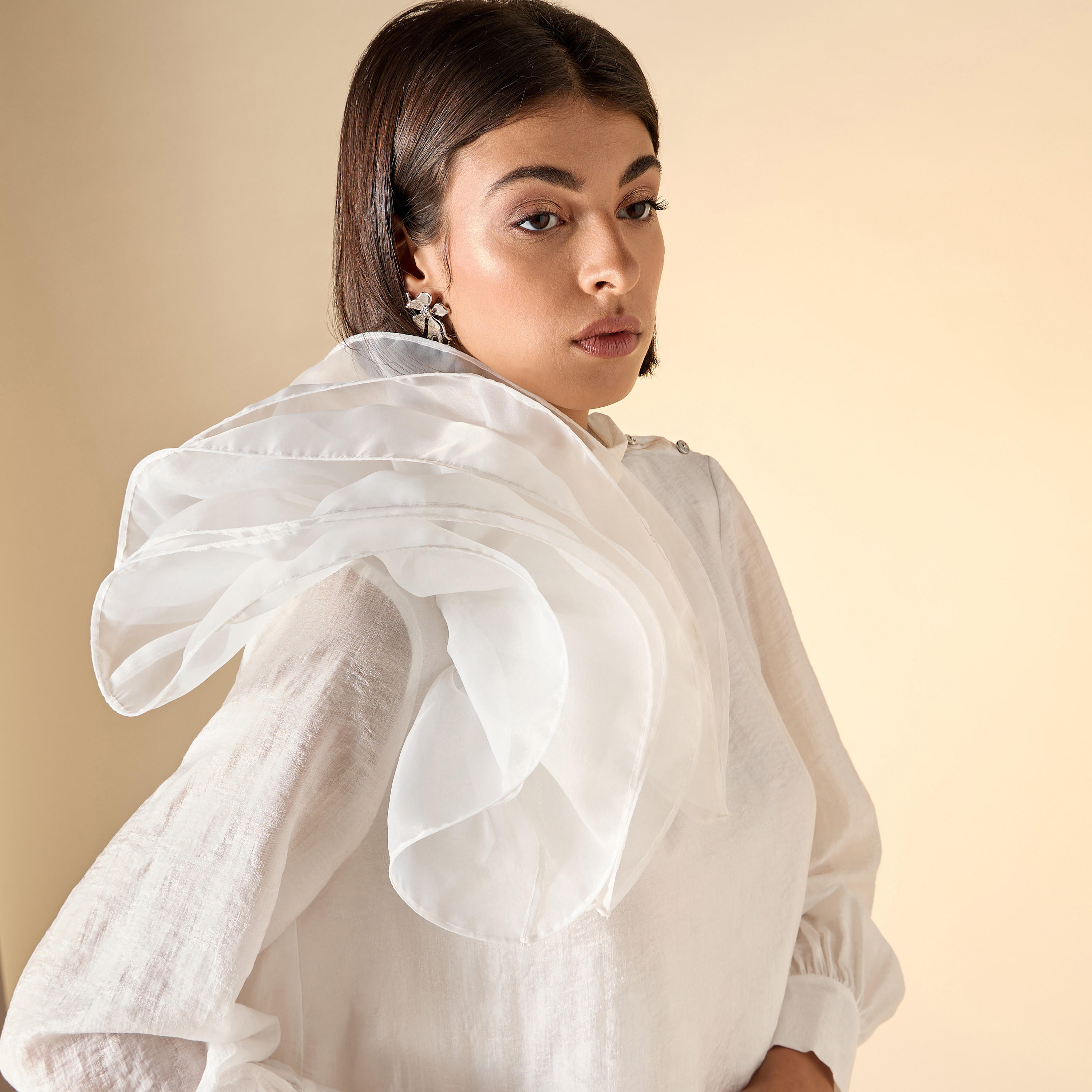 Iconic Floral Applique Top with High Neck and Long Sleeves-women-clothing-shirtsandblouses-blouses-image-4