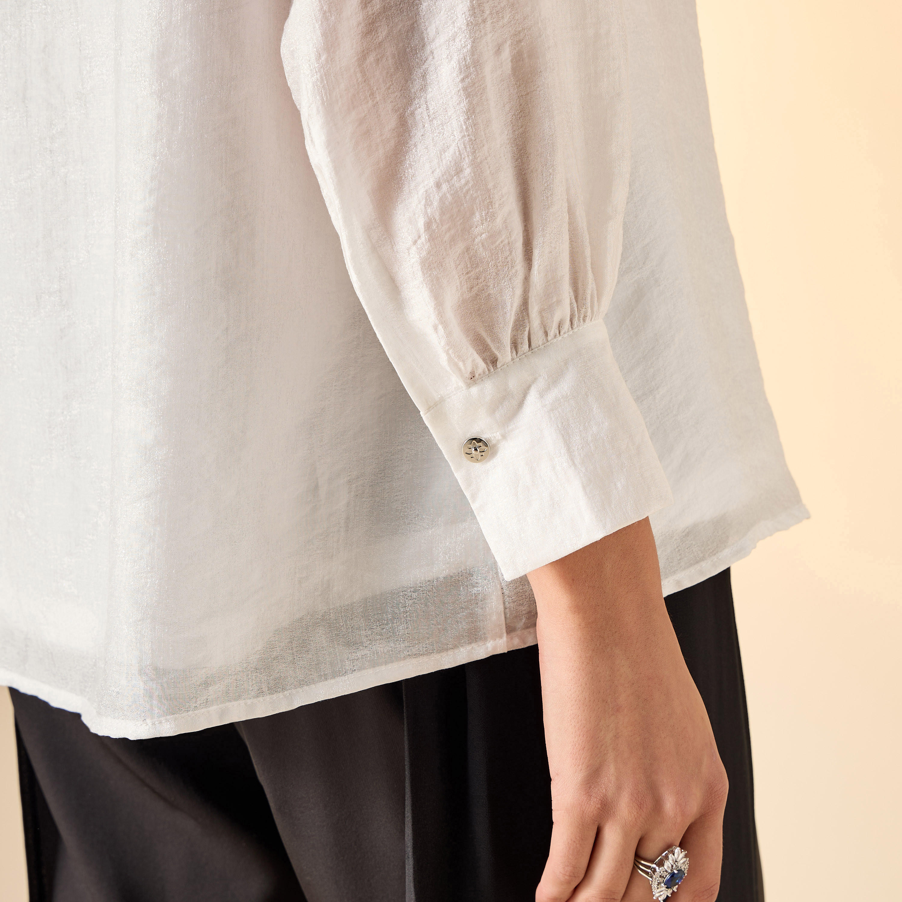 Iconic Floral Applique Top with High Neck and Long Sleeves-women-clothing-shirtsandblouses-blouses-image-5