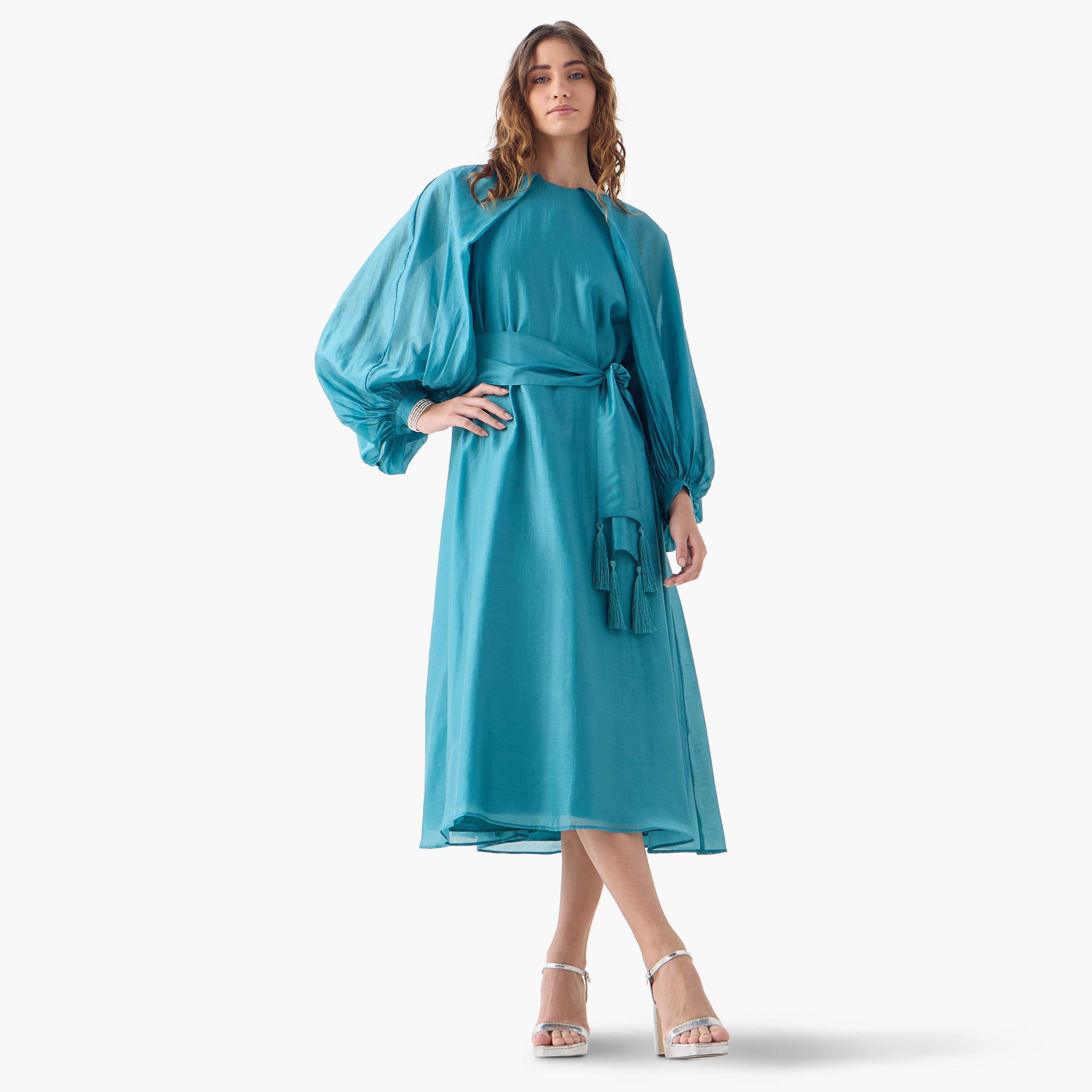 فستان بأكمام واسعة وأربطة من آيكونيك-women-clothing-dresses-image-1