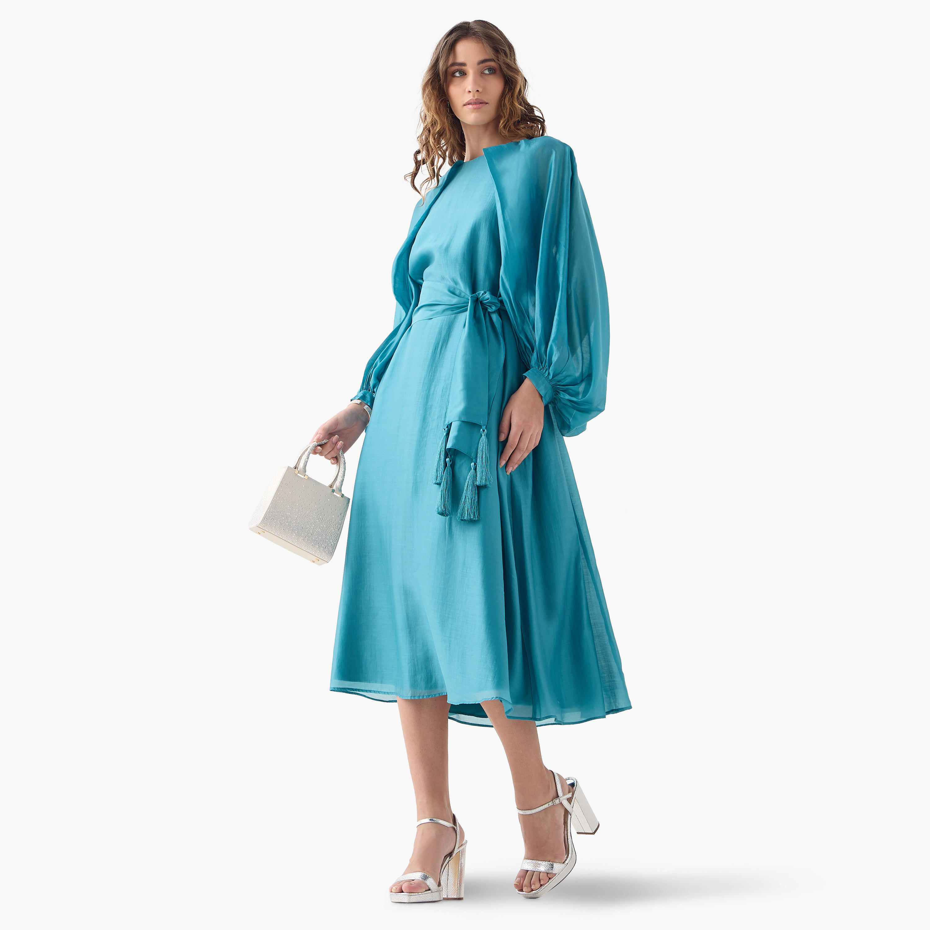 فستان بأكمام واسعة وأربطة من آيكونيك-women-clothing-dresses-image-2