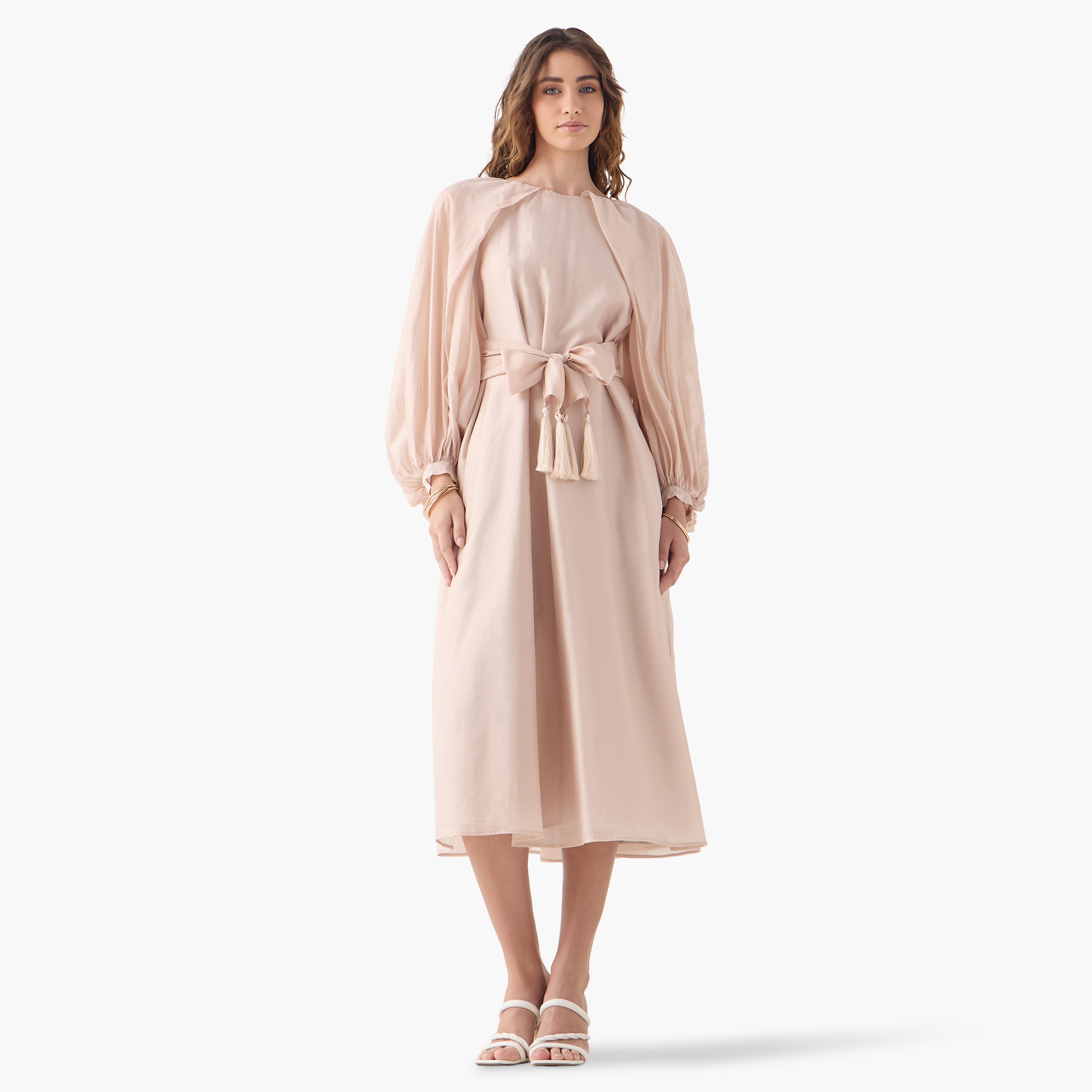 فستان بأكمام واسعة وأربطة من آيكونيك-women-clothing-dresses-image-1
