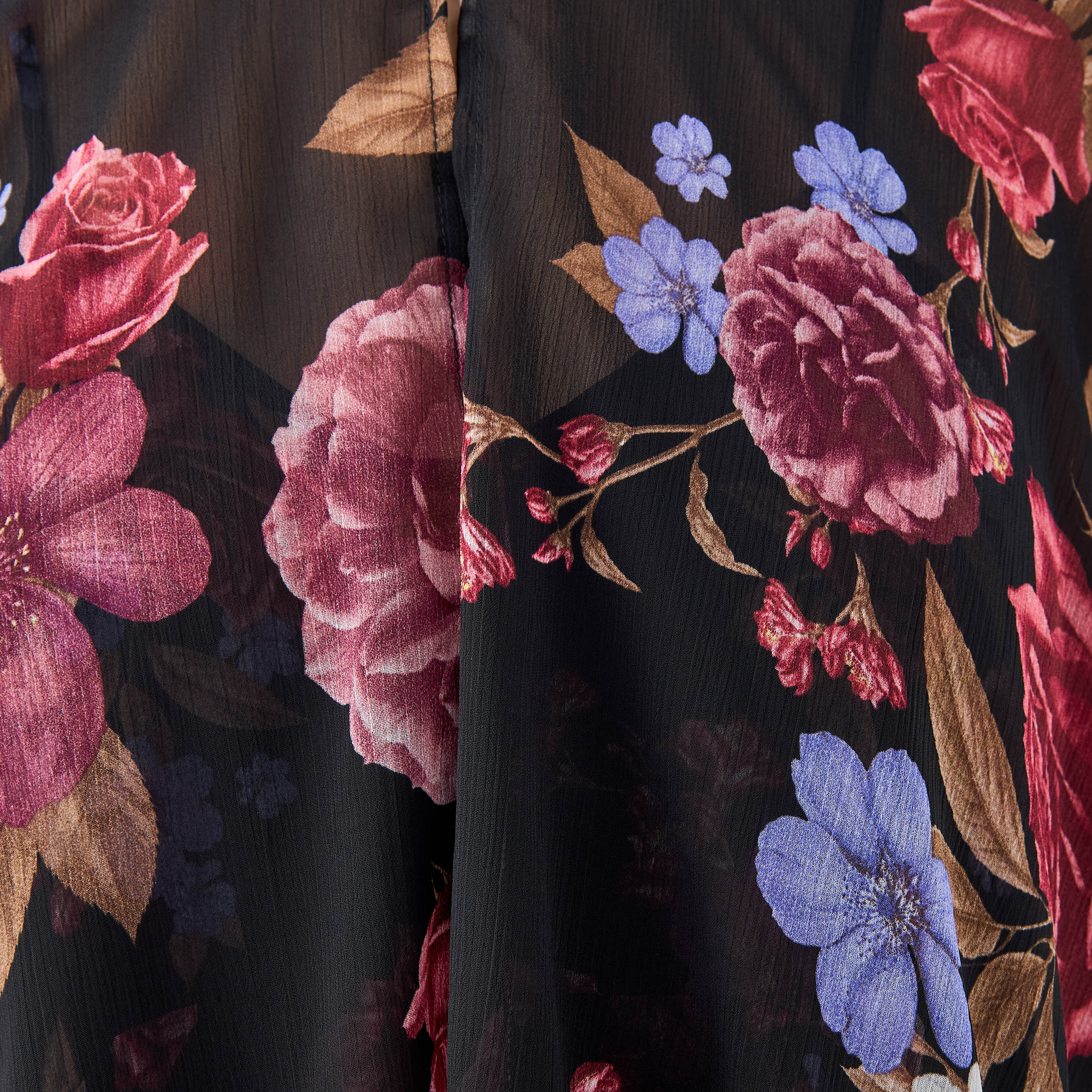 Iconic Floral Print Cape Maxi Dress with High Neck-women-clothing-dresses-image-5