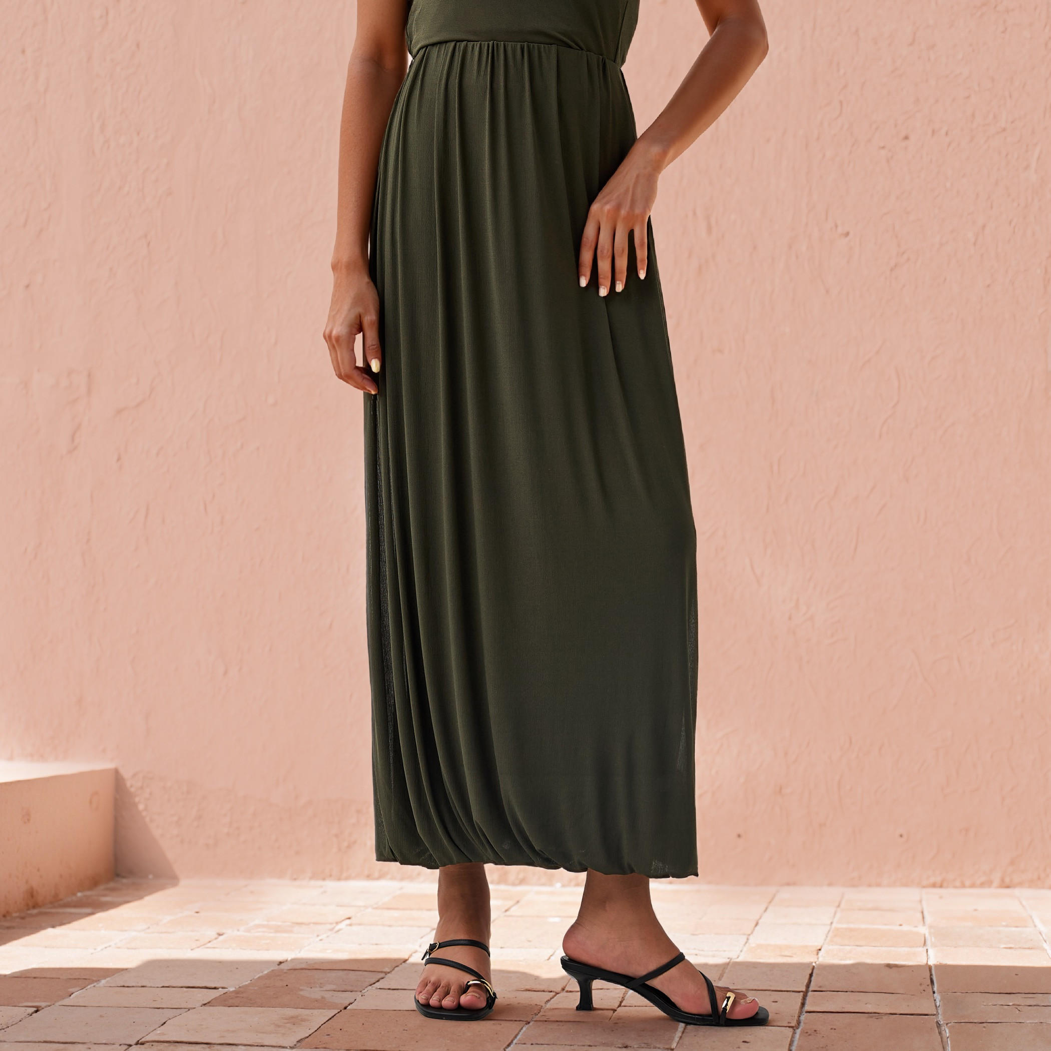 Iconic Balloon Hem Maxii Skirt with Elasticated Waistband-women-clothing-bottoms-skirts-image-1